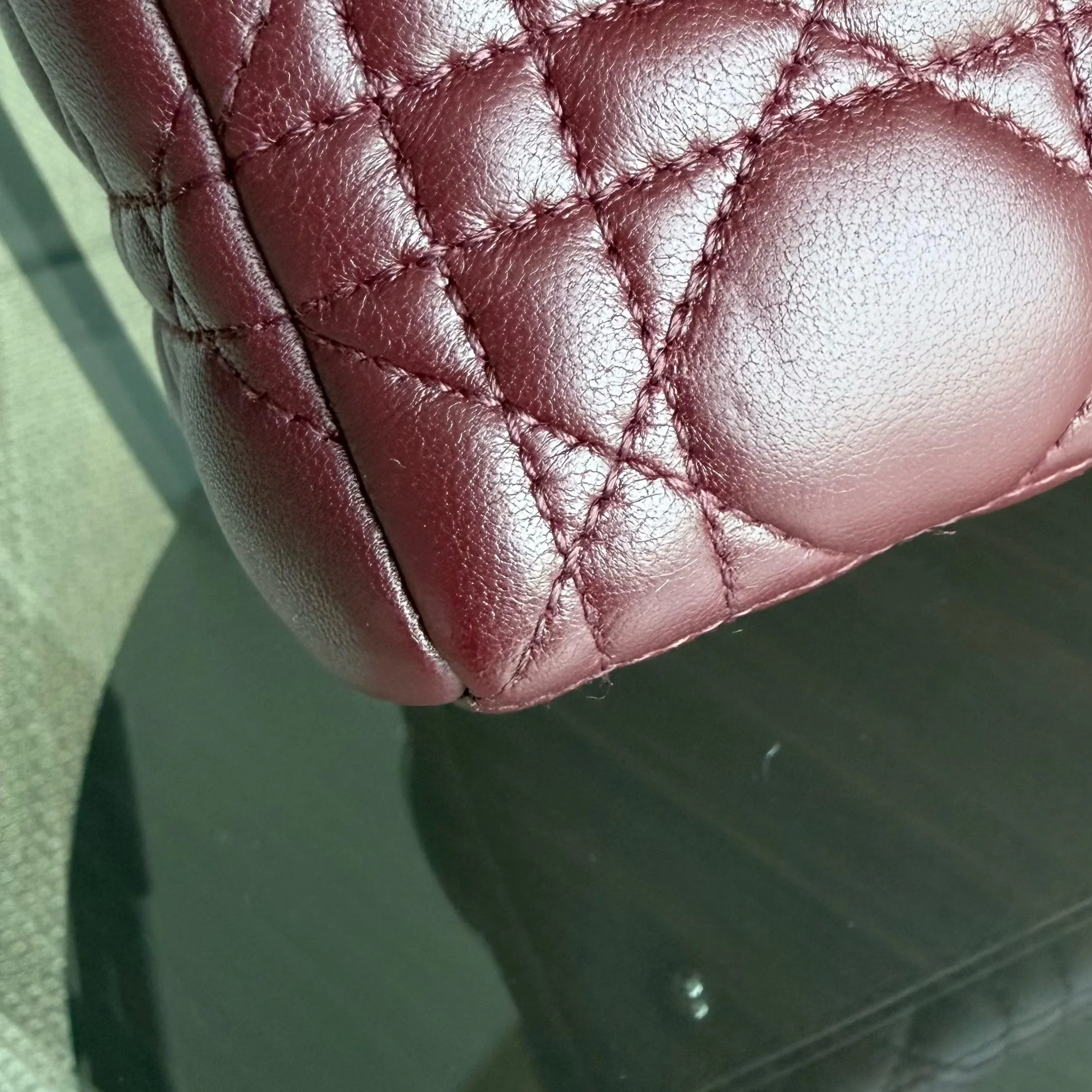 Dior Lady Medium - Cannage Lambskin Burgundy Silver Hardware