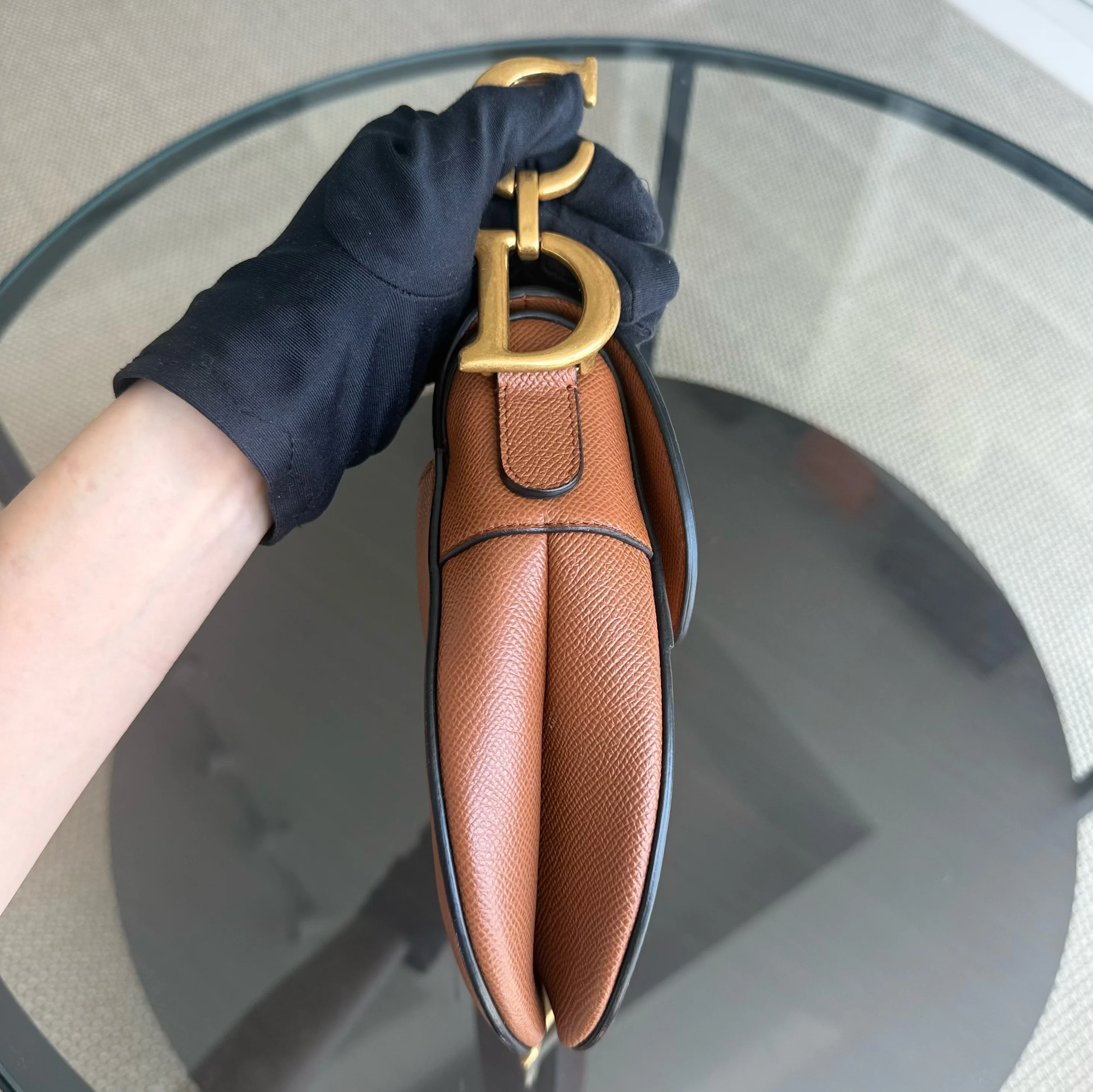 Dior Saddle Medium - Grained Calfskin Caramel Gold Hardware