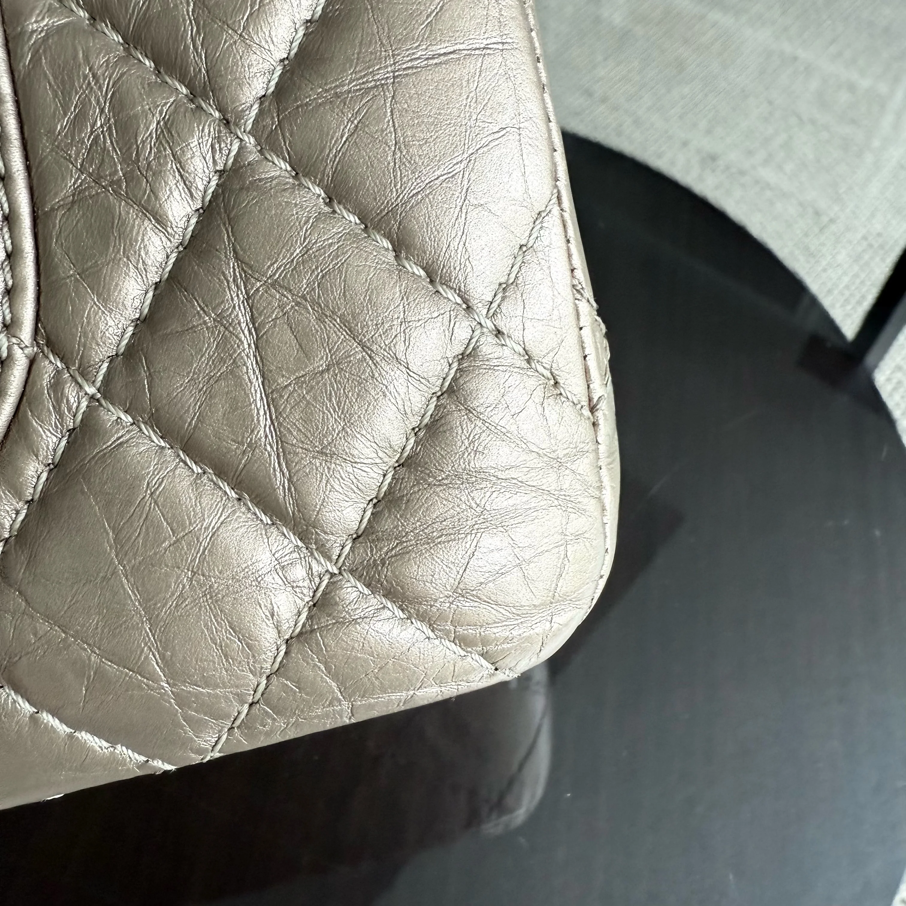 Chanel 2.55 Reissue 226 - Aged Calfskin Quilted Bronze Ruthenium Silver Hardware Series 17