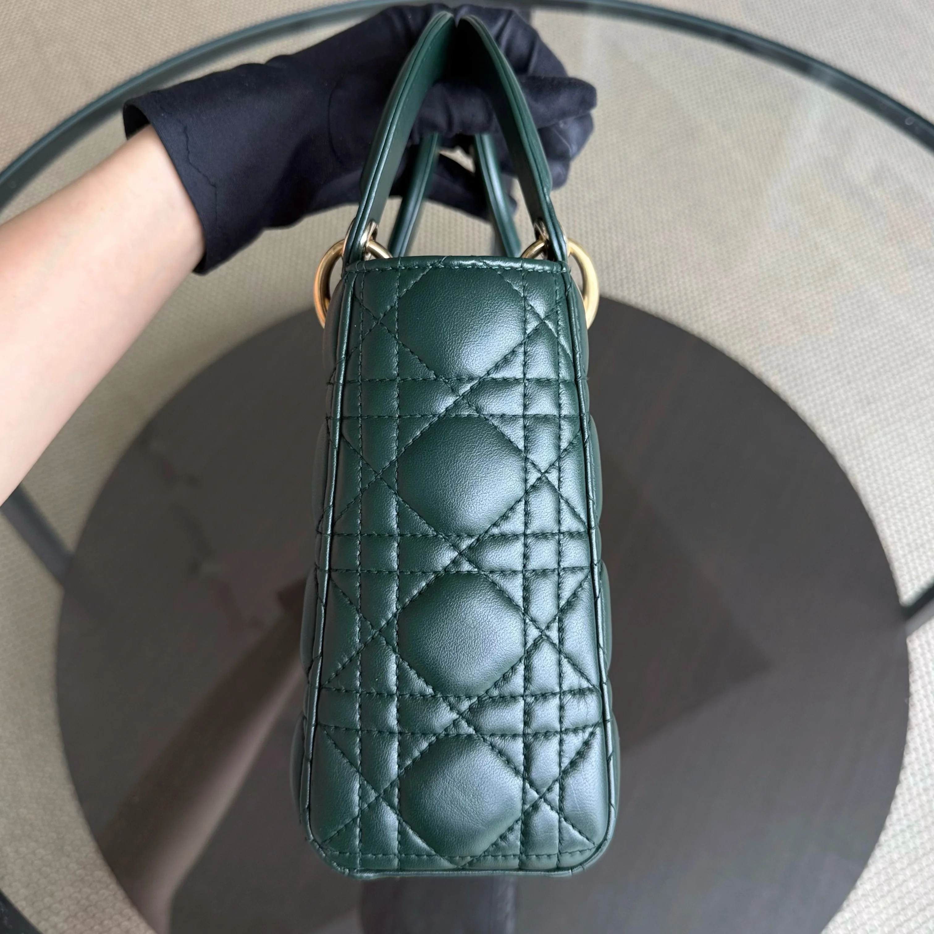 Dior Lady Small ABC - Cannage Lambskin Dark Green Gold Hardware MyABC
