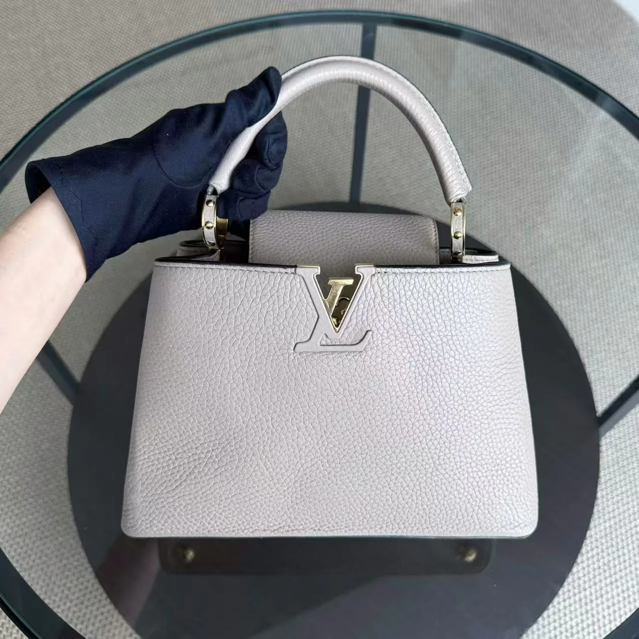 Louis Vuitton Capucines BB - Taurillon Grained Calfskin Light Beige Gold Hardware