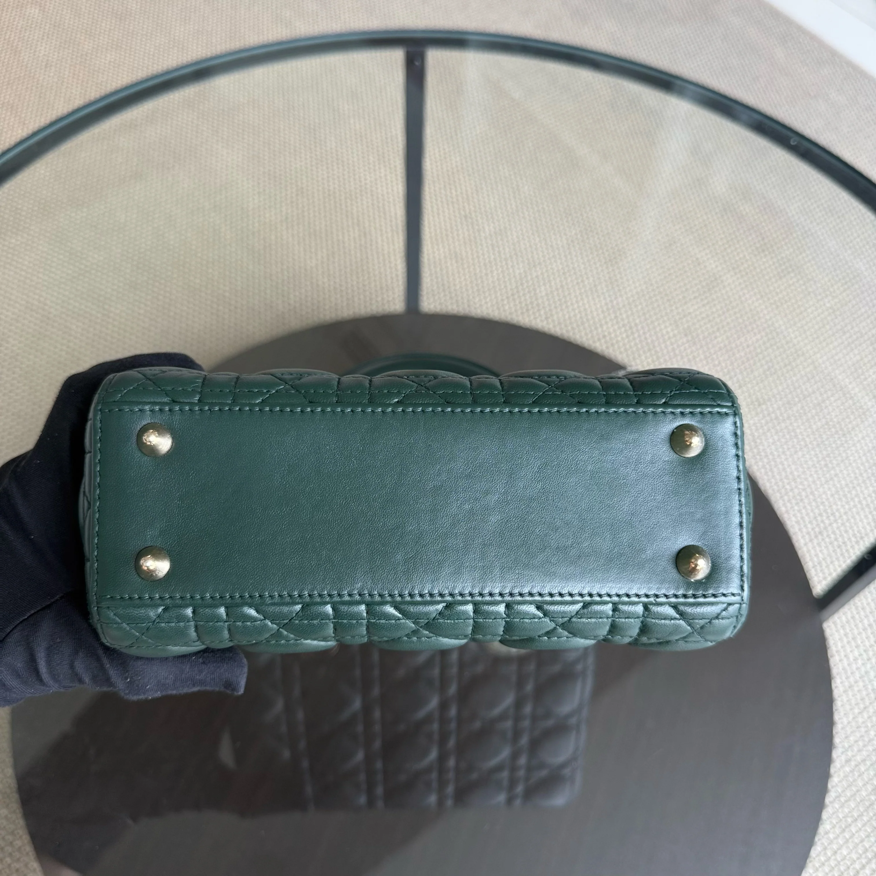 Dior Lady Small ABC - Cannage Lambskin Dark Green Gold Hardware MyABC