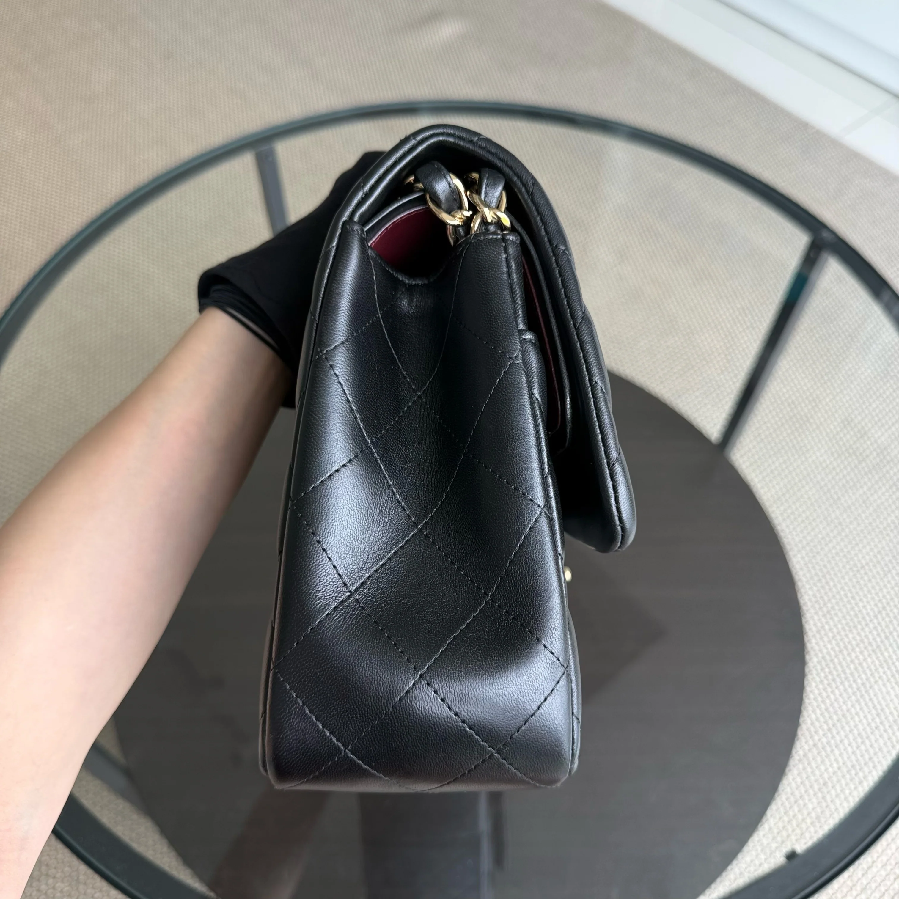 Chanel Classic Flap Jumbo - 30CM Quilted Lambskin Double Flap Black Gold Hardware