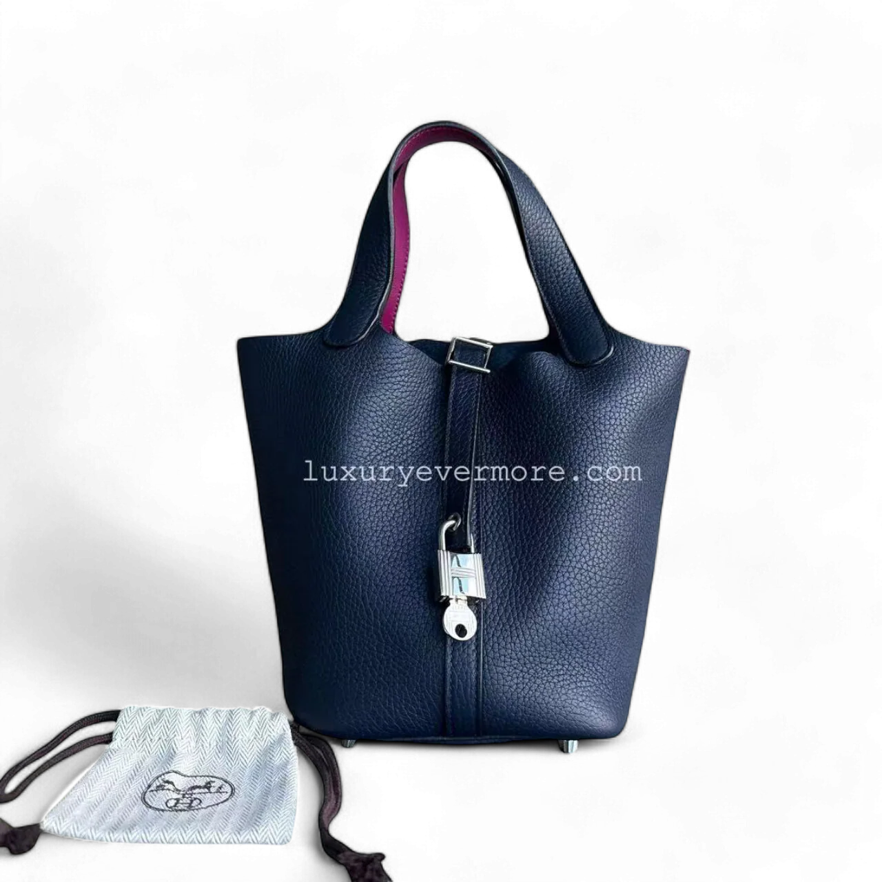 Hermes Picotin 18 A Stamp TC Clemence Dark Blue Silver Hardware