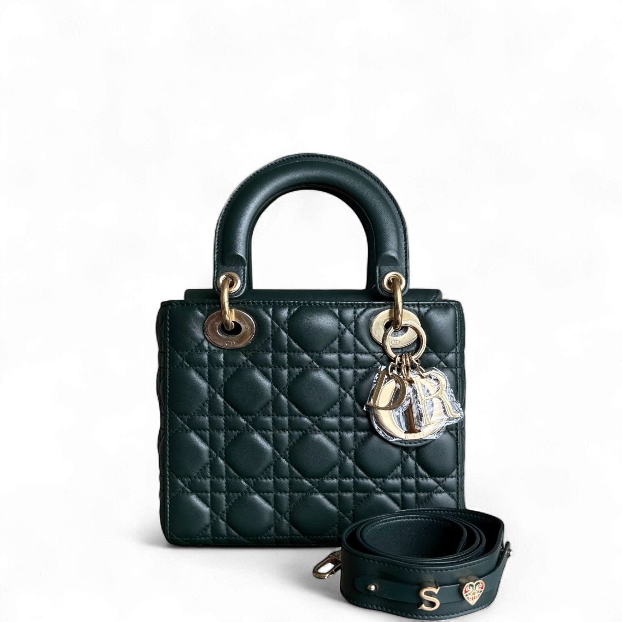 Dior Lady Small ABC - Cannage Lambskin Dark Green Gold Hardware MyABC