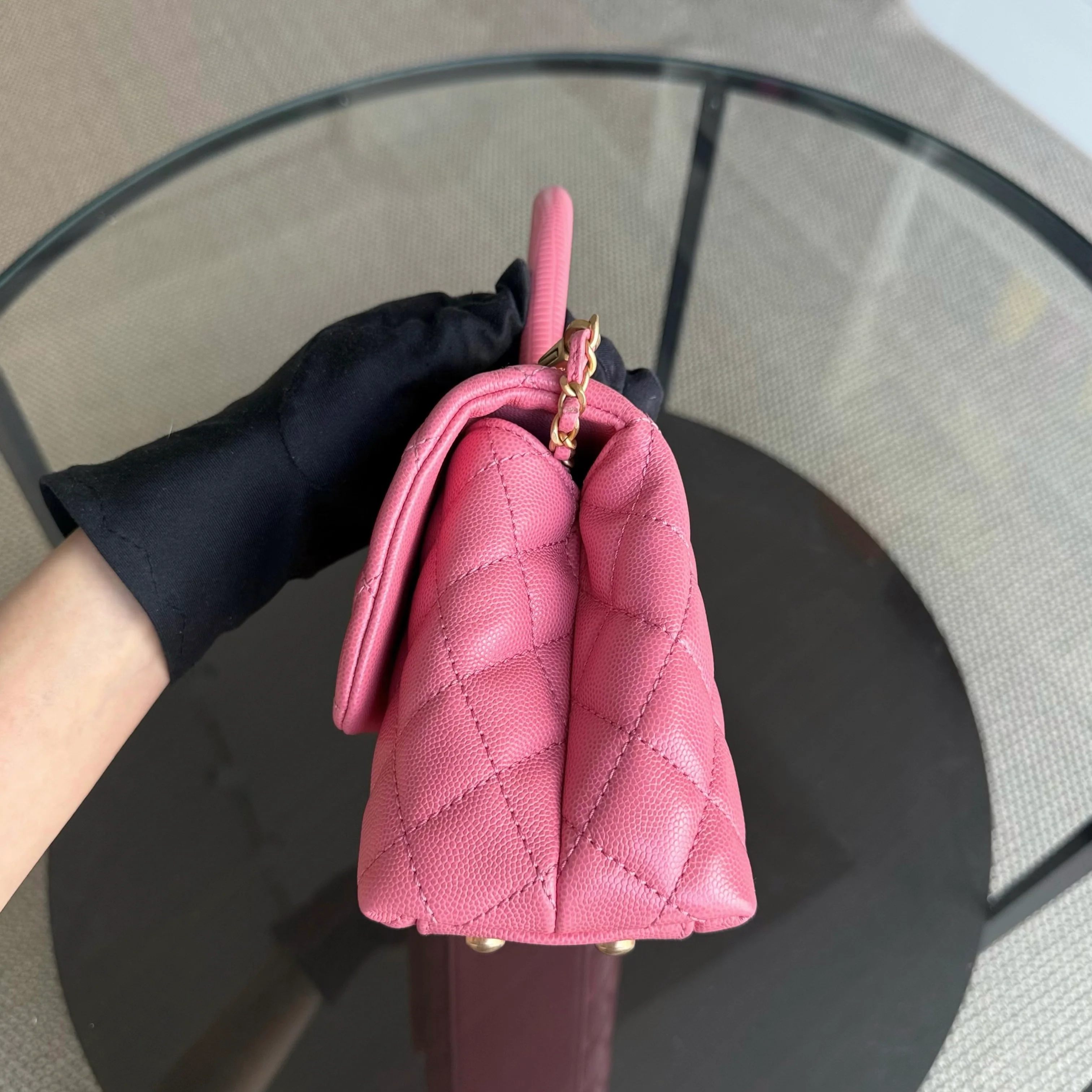 Chanel Coco Handle Small - Caviar Quilted Pink Gold Hardware Series 27