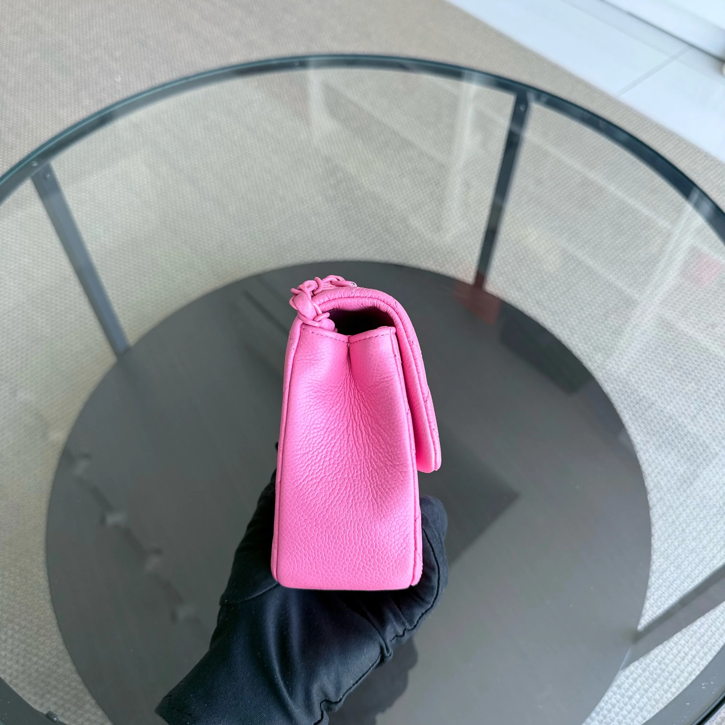 Chanel Classic Flap Seasonal Mini Square - Caviar Quilted Grained Calfskin All Pink Barbie Series 29