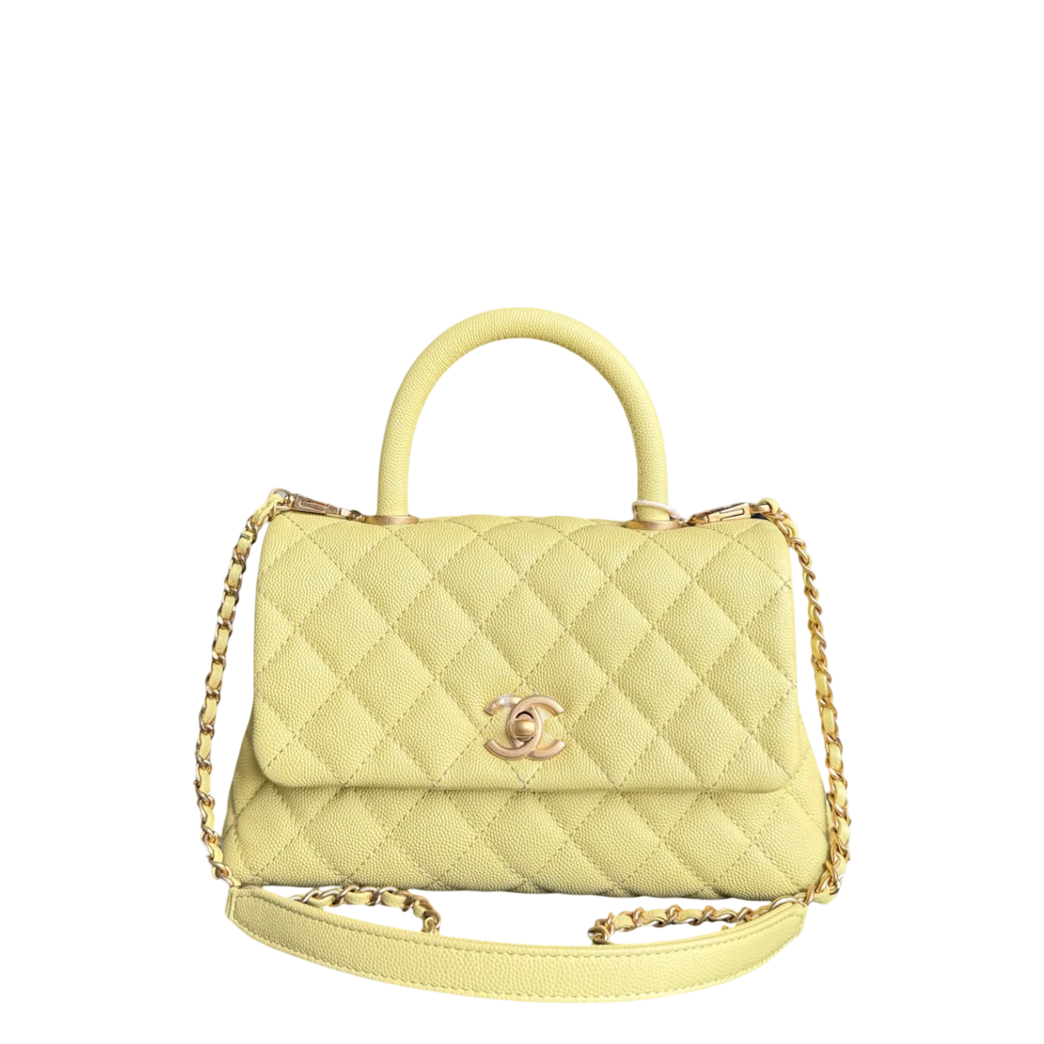 Chanel Coco Handle Small - Caviar Quilted Yellow Gold Hardware Series 24