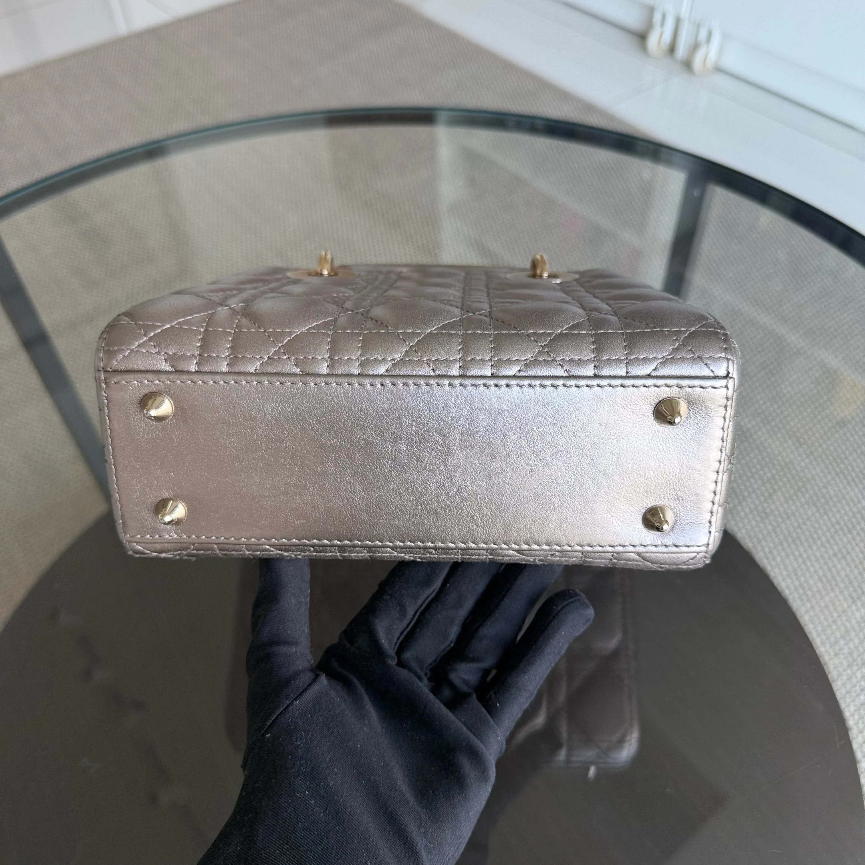 Dior Lady Small Flap ABC - Cannage Calfskin Gold Gold Hardware MyABC