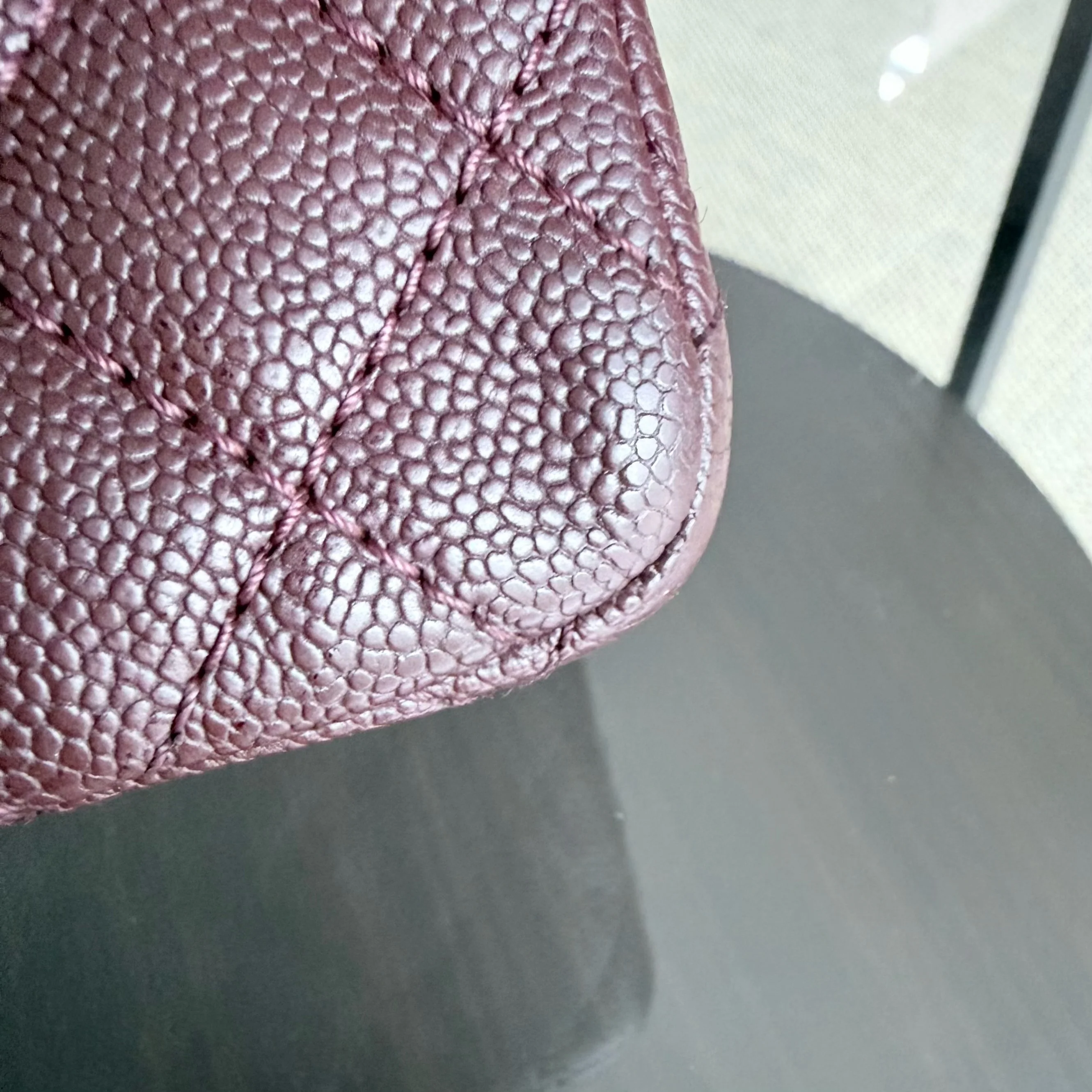 Chanel 2.55 Reissue 225 - 24CM Quilted Caviar Burgundy Brown Ruthenium Silver Hardware Series 16