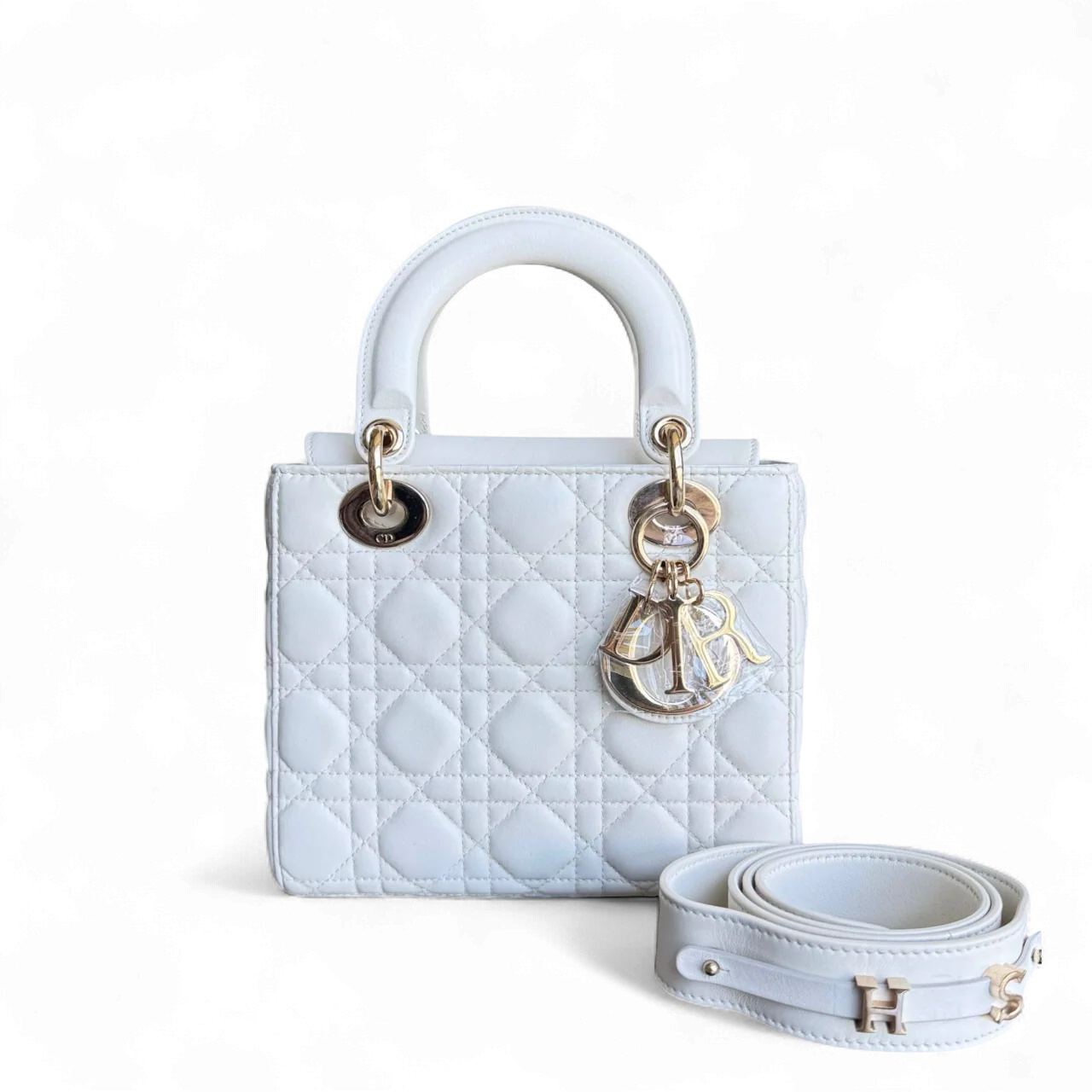 Dior MyABC Lady Small - Cannage Lambskin White Gold Hardware