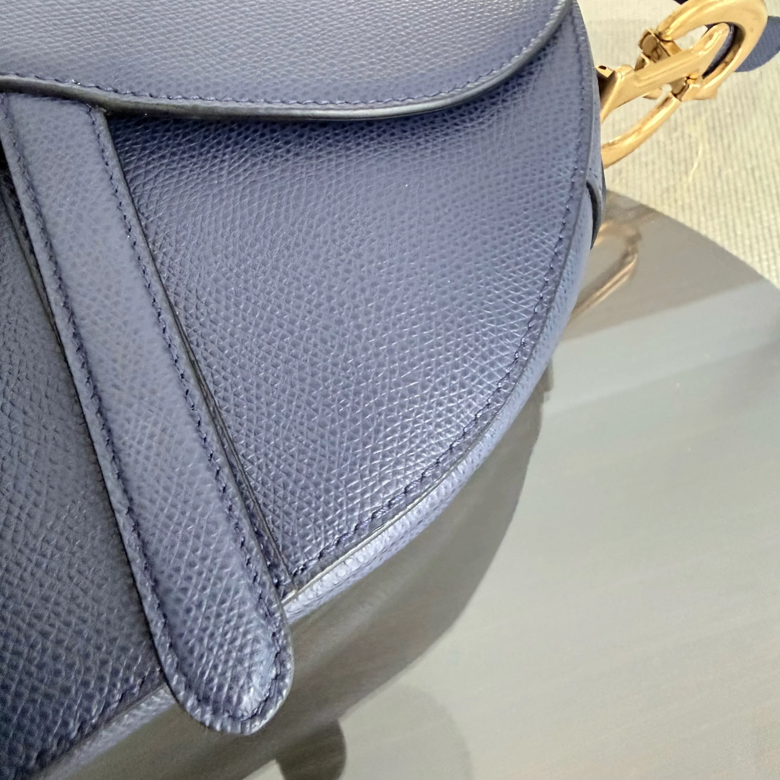 Dior Saddle Medium - Caviar Dark Blue Gold Hardware