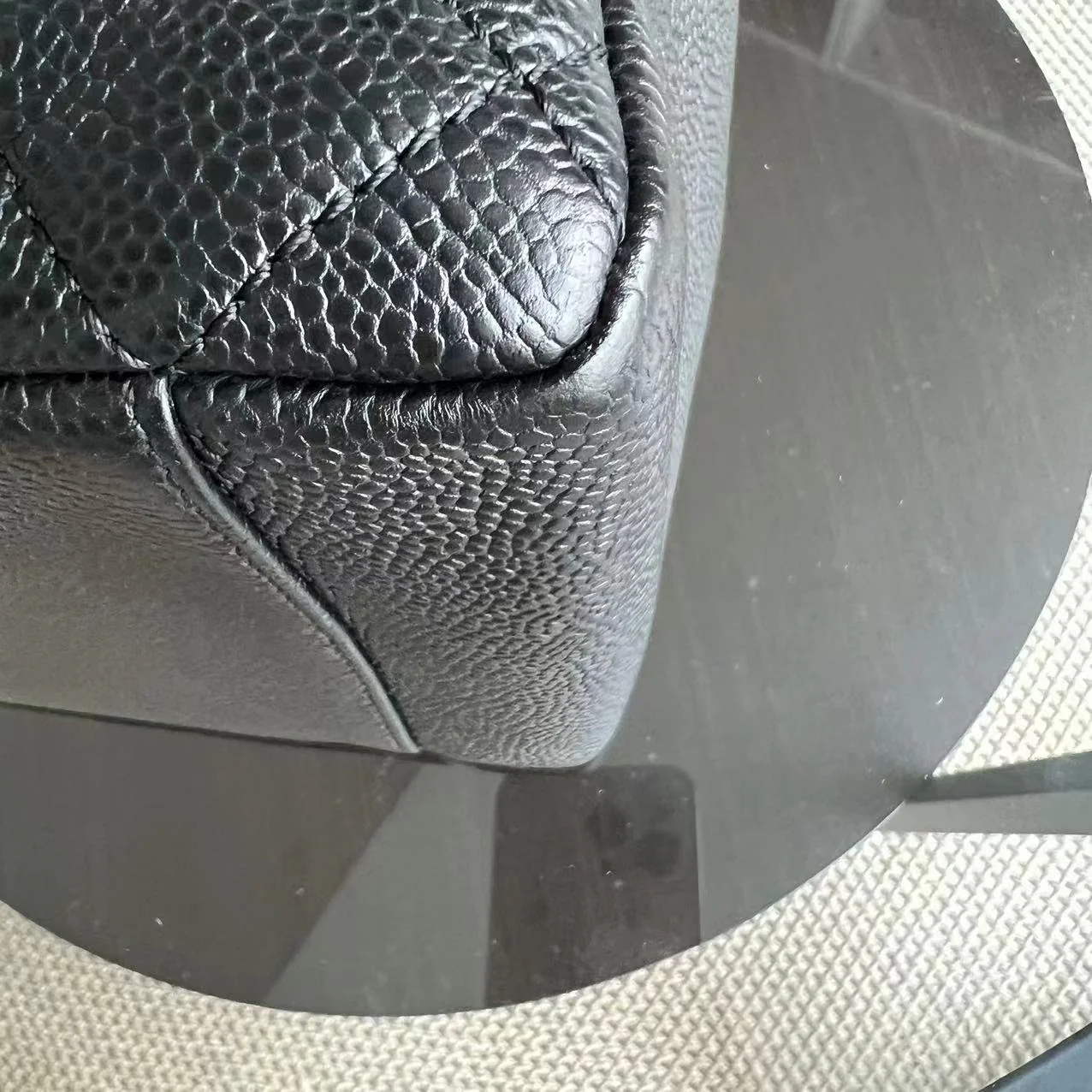 GST Grand Shopping Tote Caviar Quilted Grained Calfskin Black Golden Hardware Series 19