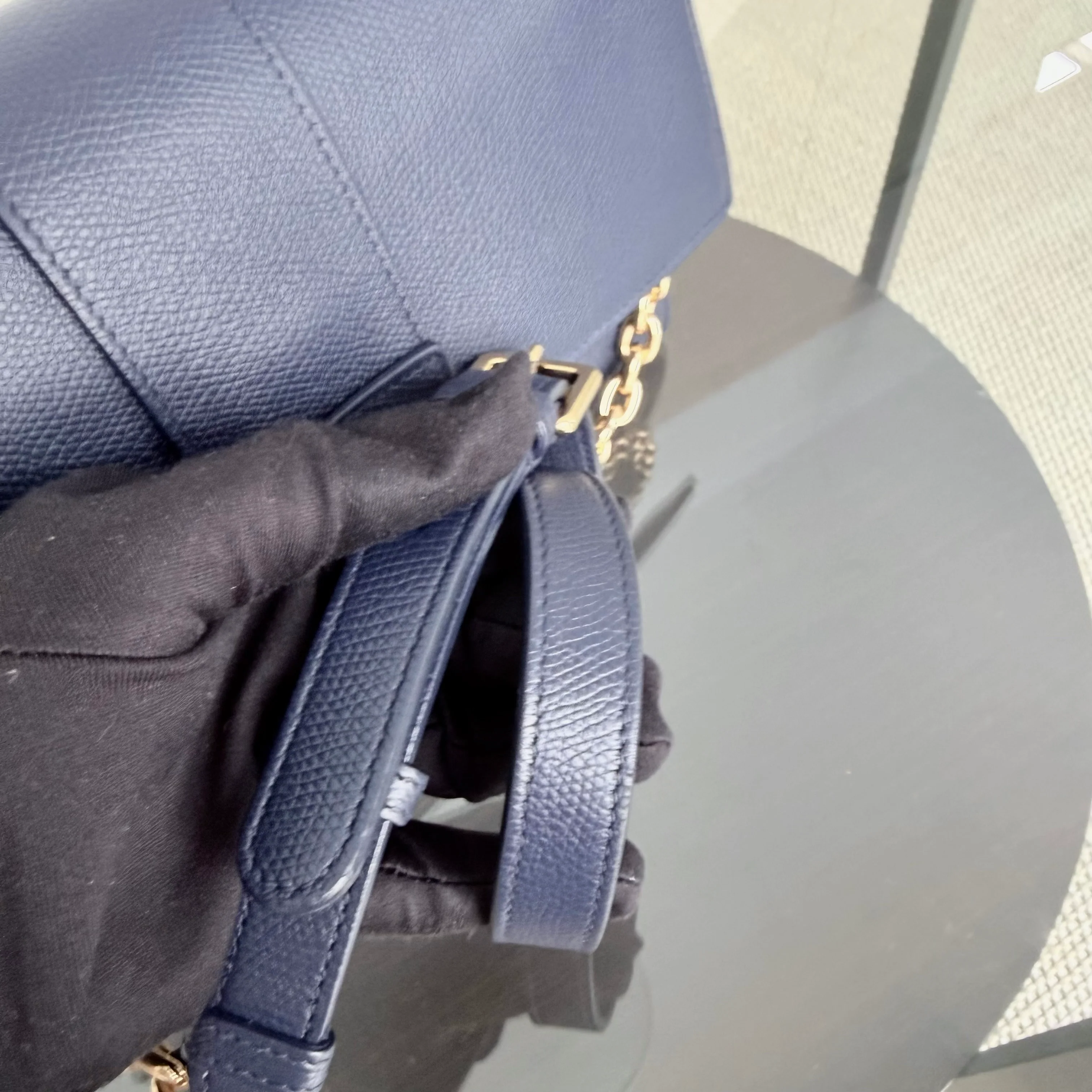 Dior 30 Montaigne Medium - Caviar Dark Blue Gold Hardware