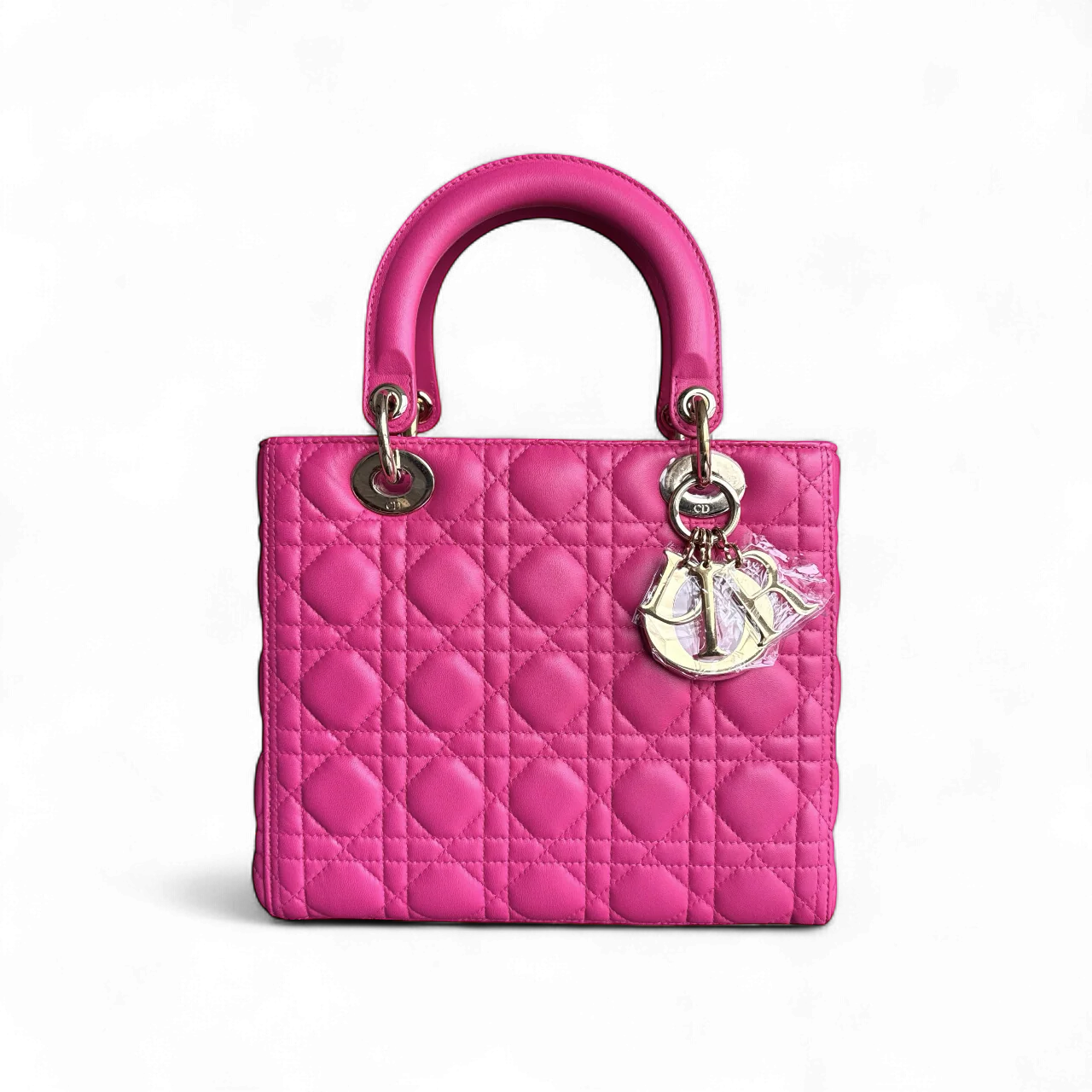 Dior Lady Medium - Cannage Lambskin Pink Gold Hardware NO STRAP
