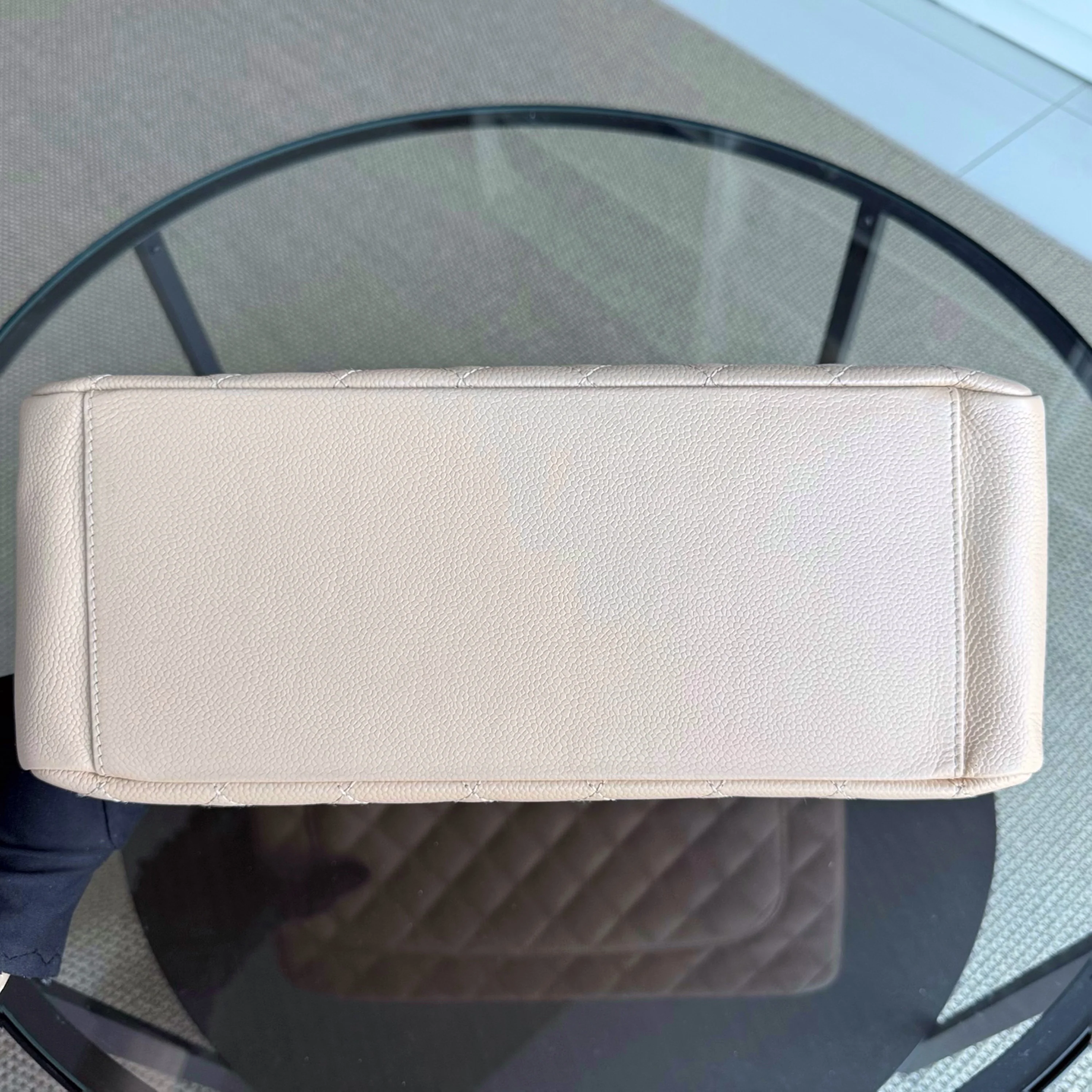 Chanel GST Grand Shopping Tote - Caviar Grained Calfskin Light Beige Gold Hardware Series 13