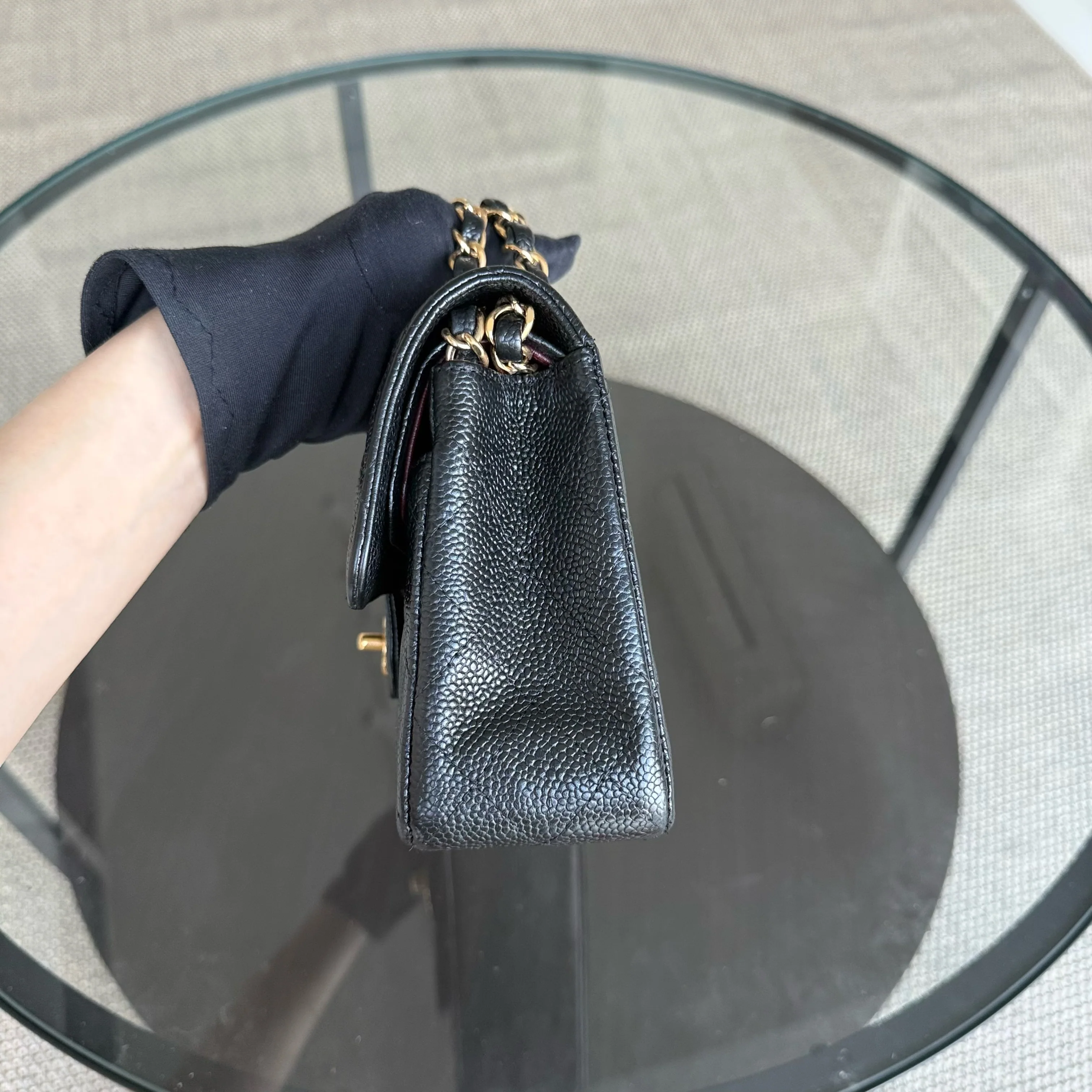 Chanel Classic Flap Small - Caviar 23CM Quilted Black Gold Hardware Series 16