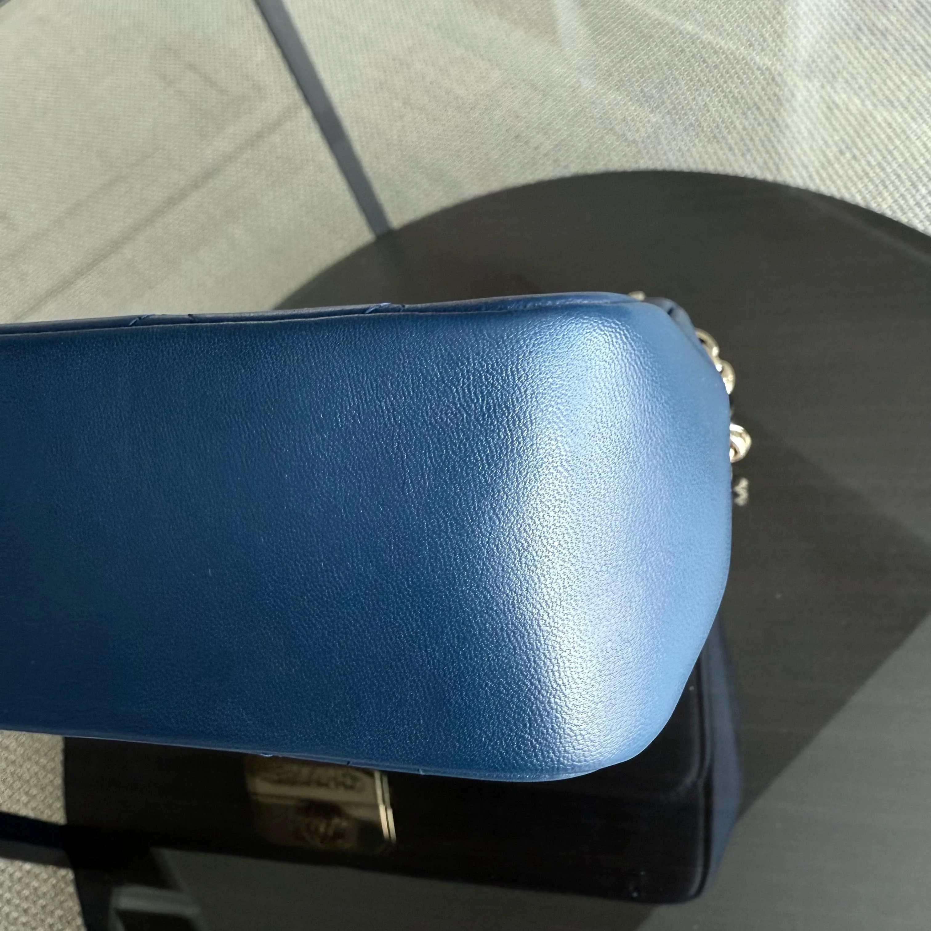 Chanel Chic With Me Medium - Lambskin Quilted 25CM Navy Blue Gold Hardware Series 18