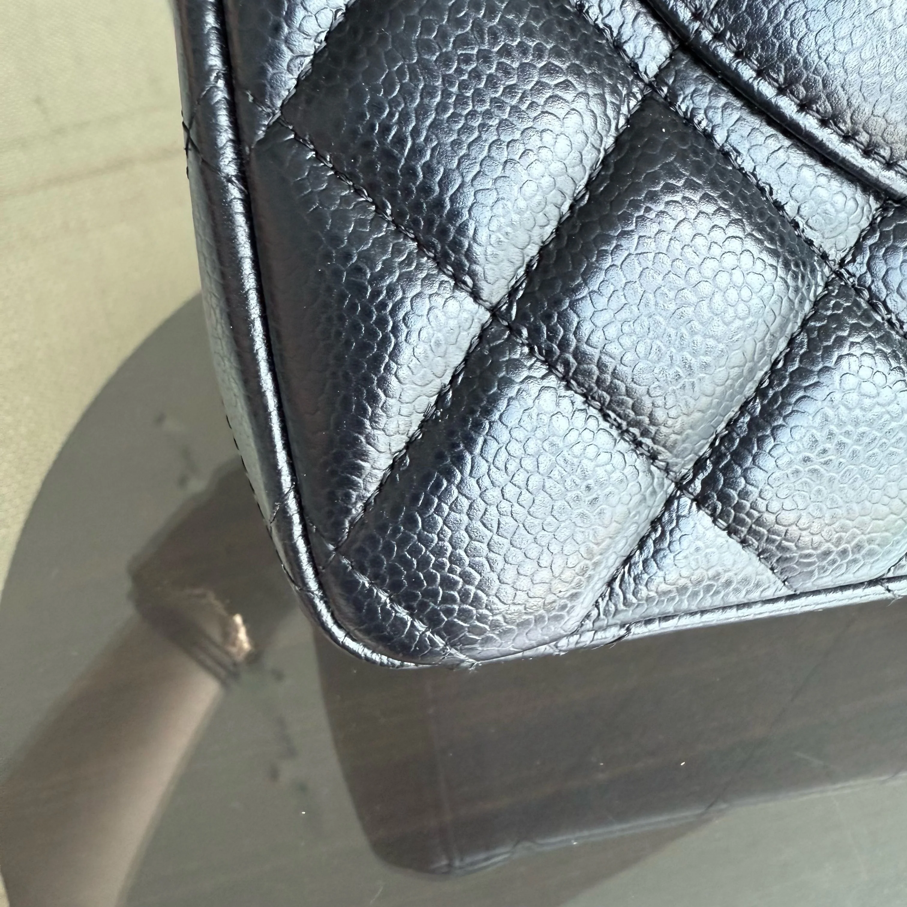 Chanel Classic Flap Maxi - Caviar Double Flap 33CM Quilted Black Gold Hardware Series 18