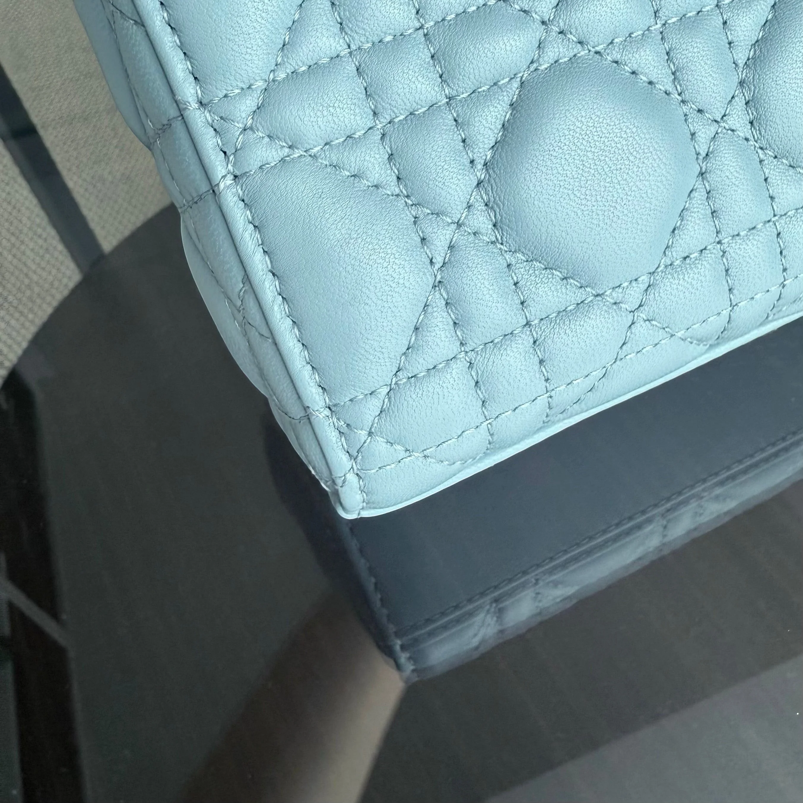 Dior D-Joy Medium - Cannage Lambskin Light Blue Baby Blue Gold Hardware