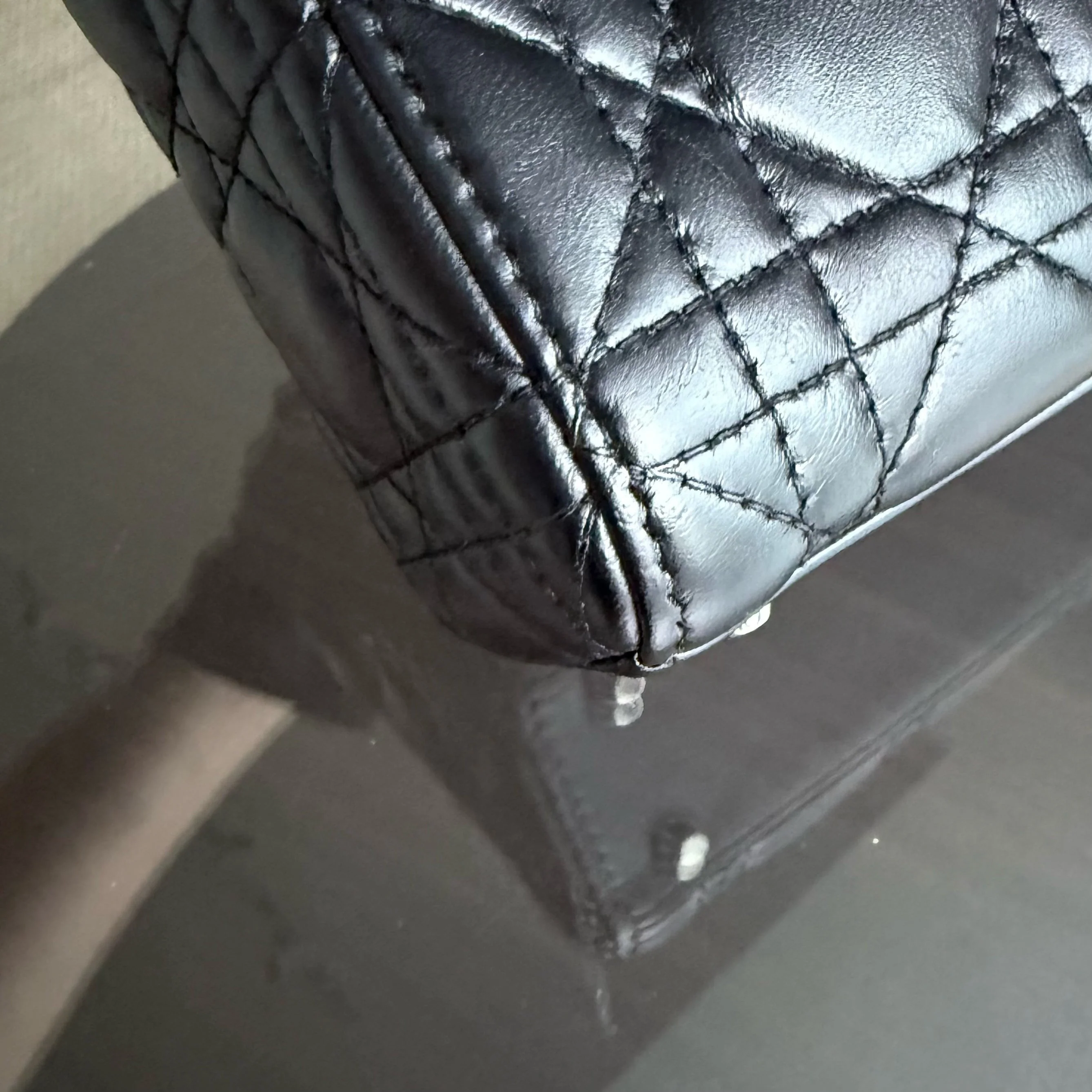 Dior Lady Mini - Cannage Lambskin Black Silver Hardware Adjustable Strap