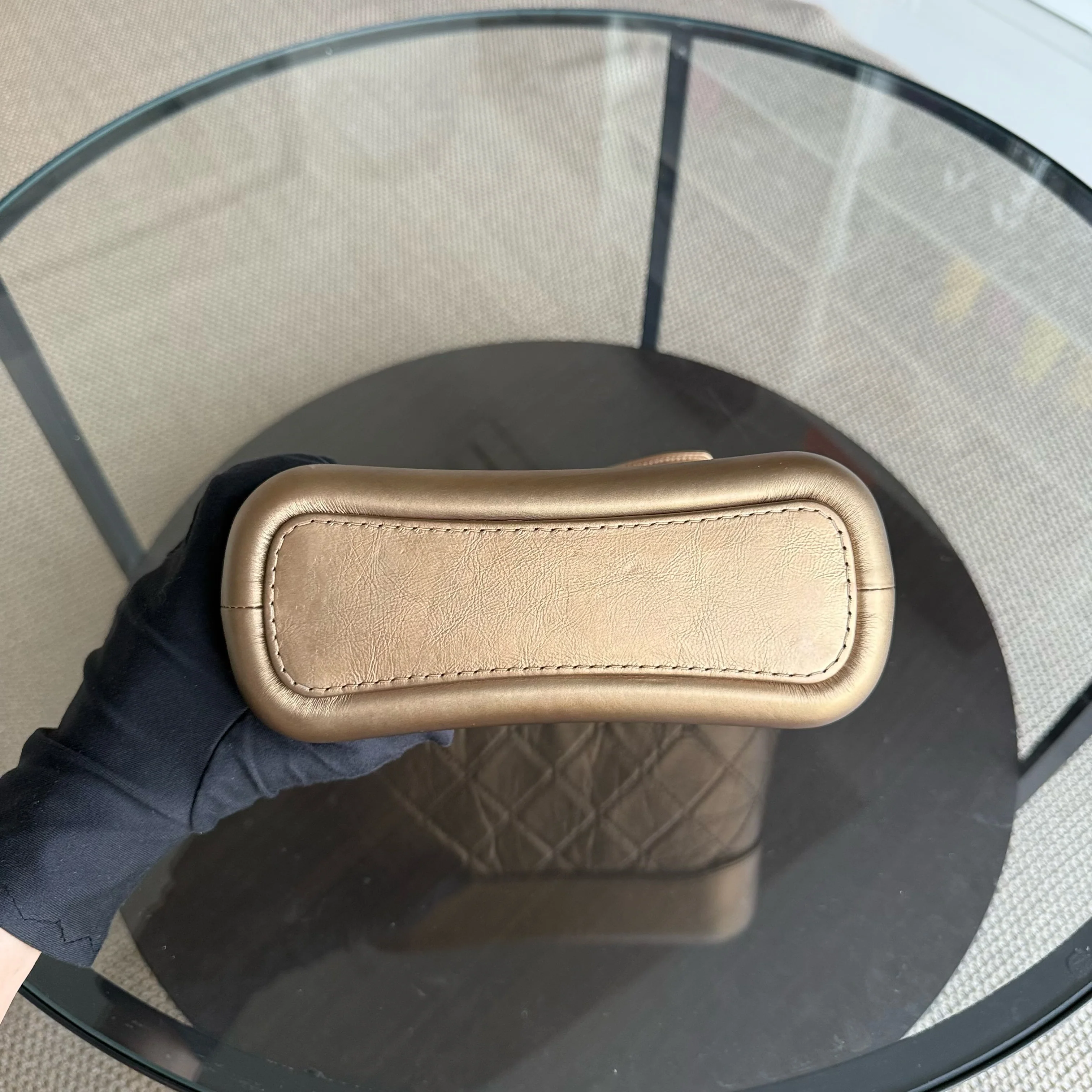 Chanel Gabrielle Small - Quilted Calfskin Bronze Gold Two-Tone Hardware Series 23