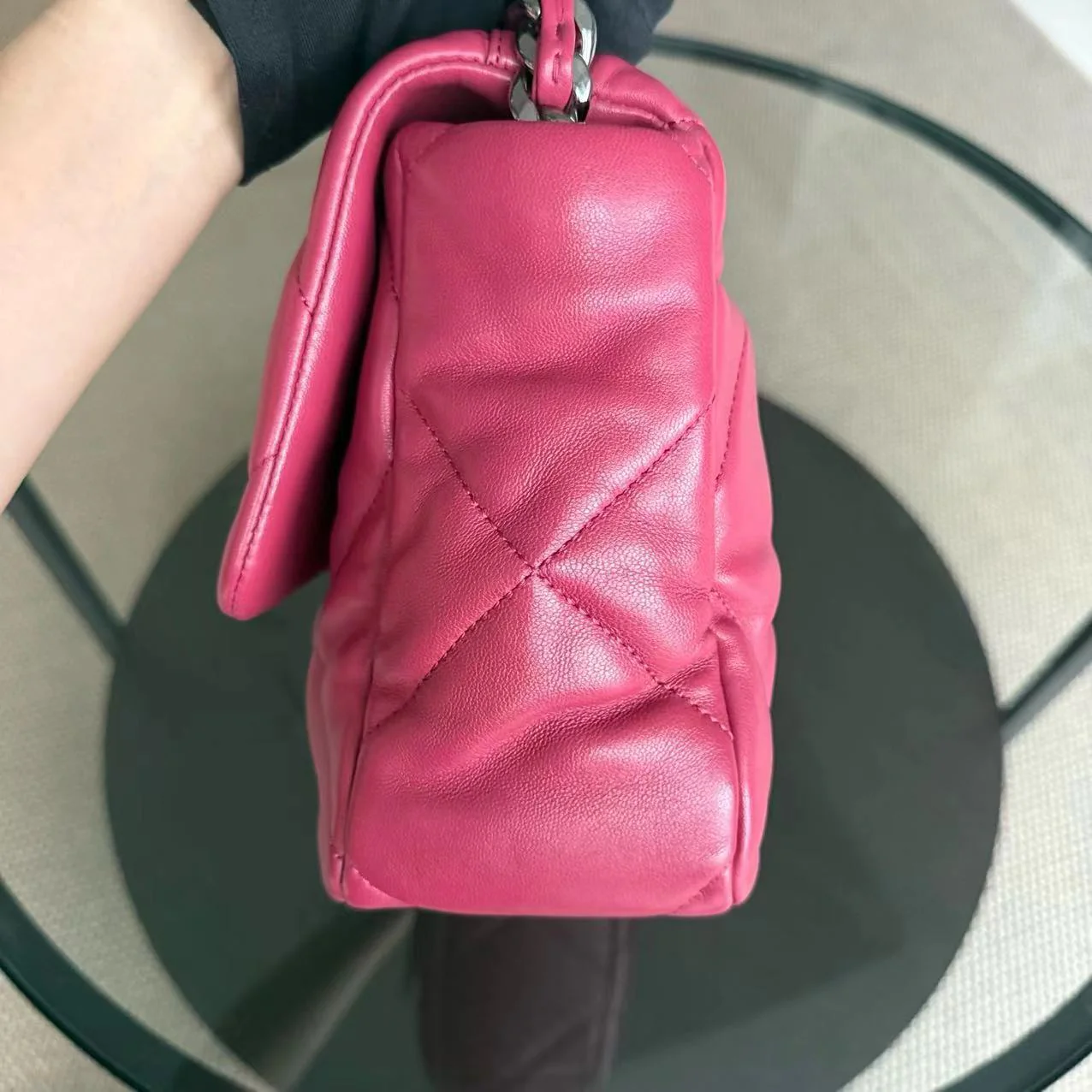 Chanel 19 Bag Medium - C19 Goatskin Hot Pink Two Tone Gold Hardware
