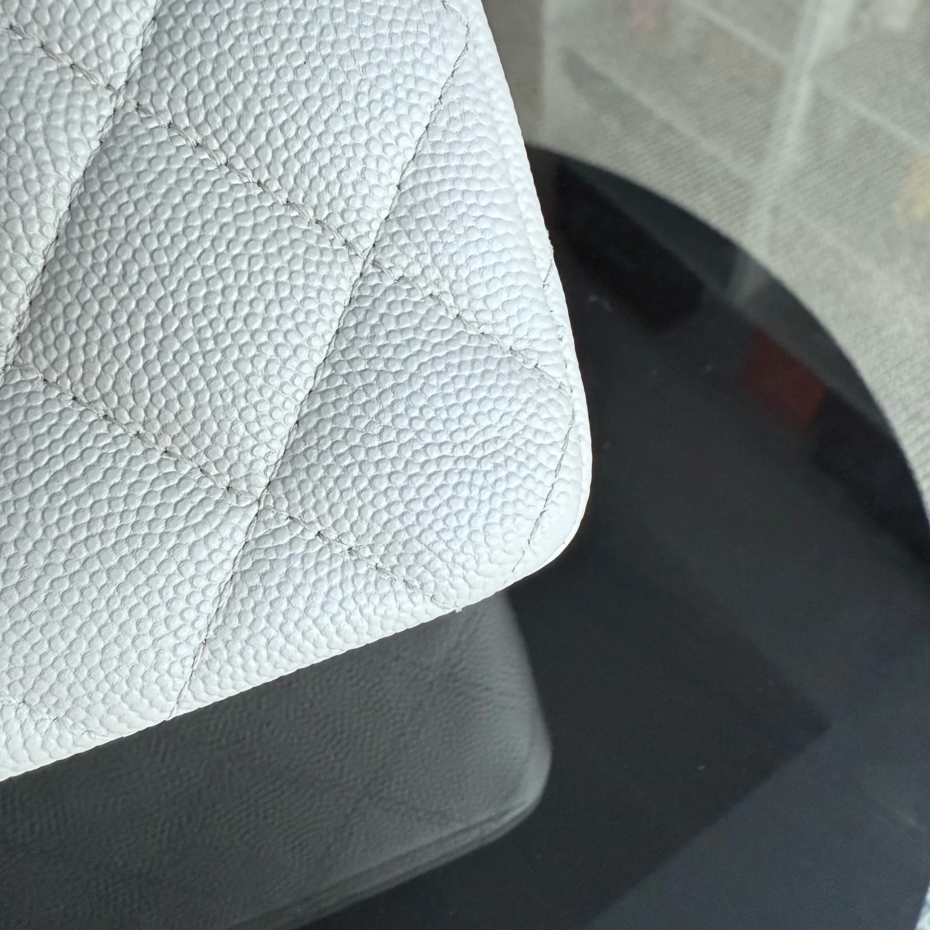 Chanel Classic Flap Medium - Caviar Quilted Grained Calfskin White Gold Hardware Series 23