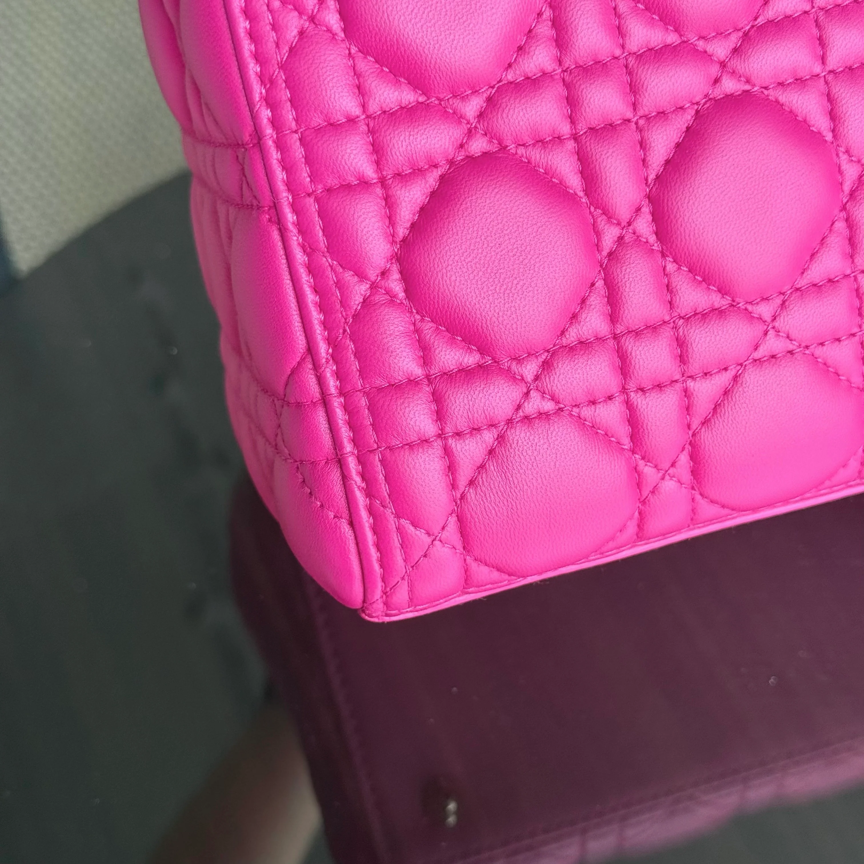 Dior Lady Medium - Cannage Lambskin Pink Gold Hardware NO STRAP