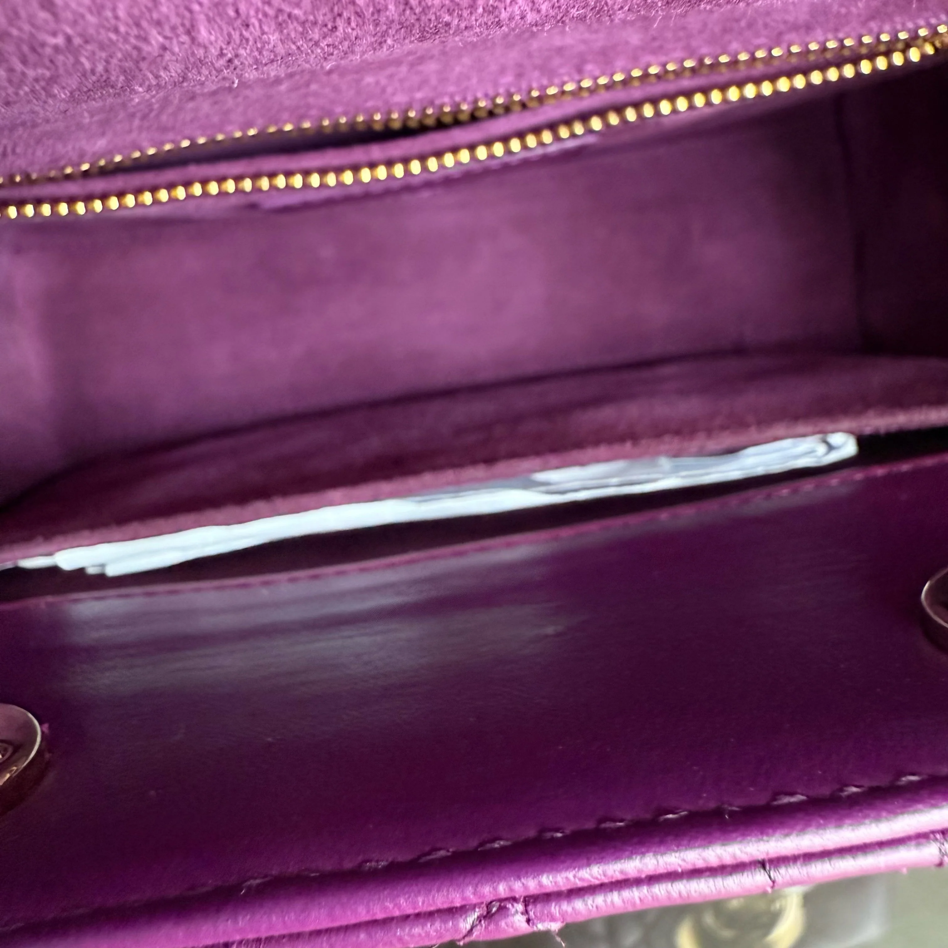 Dior Lady Small ABC - Cannage Lambskin Purple Gold Hardware MyABC