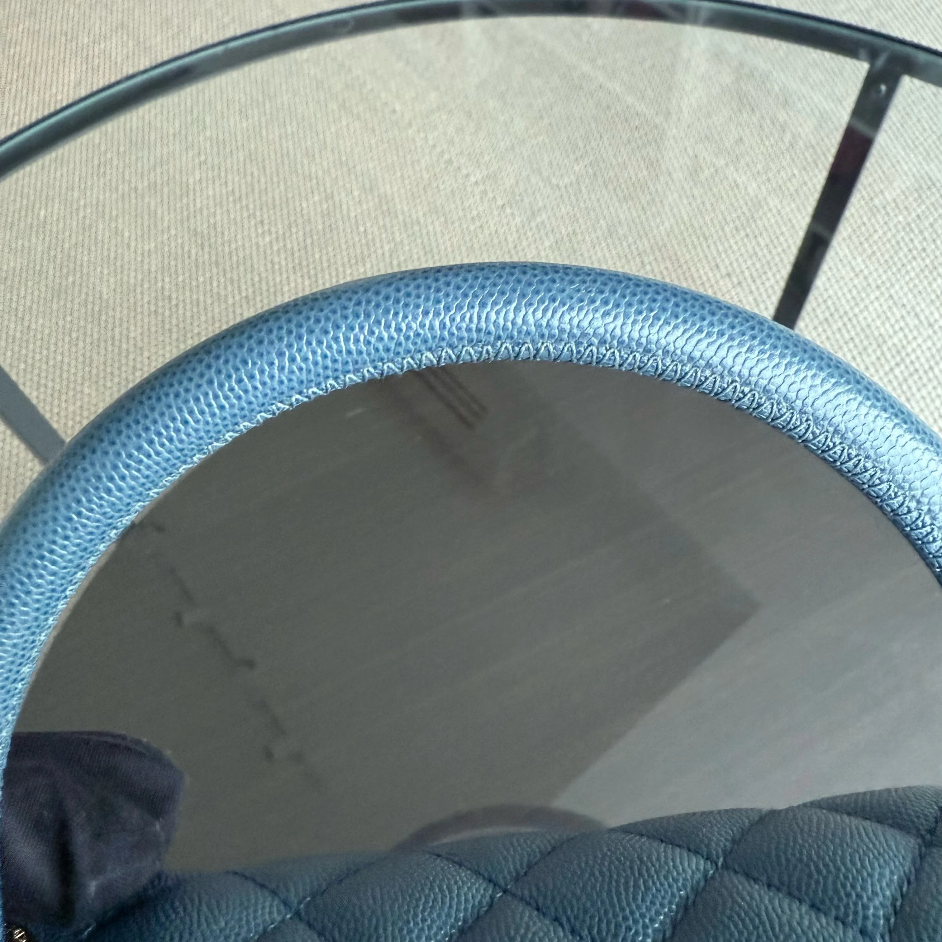 Chanel Coco Handle Medium - Caviar Quilted Blue Grained Calfskin Gold Hardware Series 23