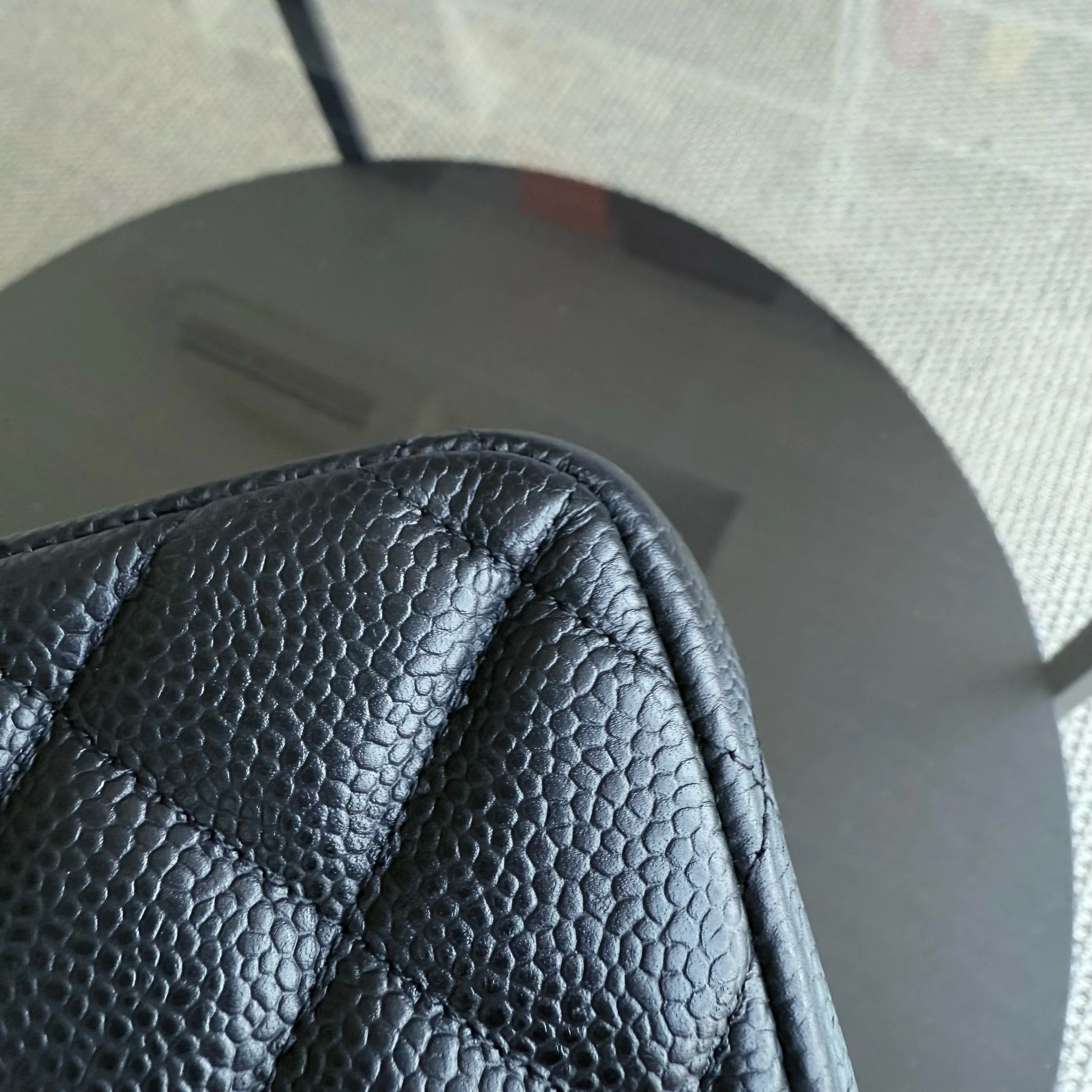 Chanel Classic Flap Jumbo - Caviar 30CM Double Flap Quilted Grained Calfskin Black Gold Hardware Series 16