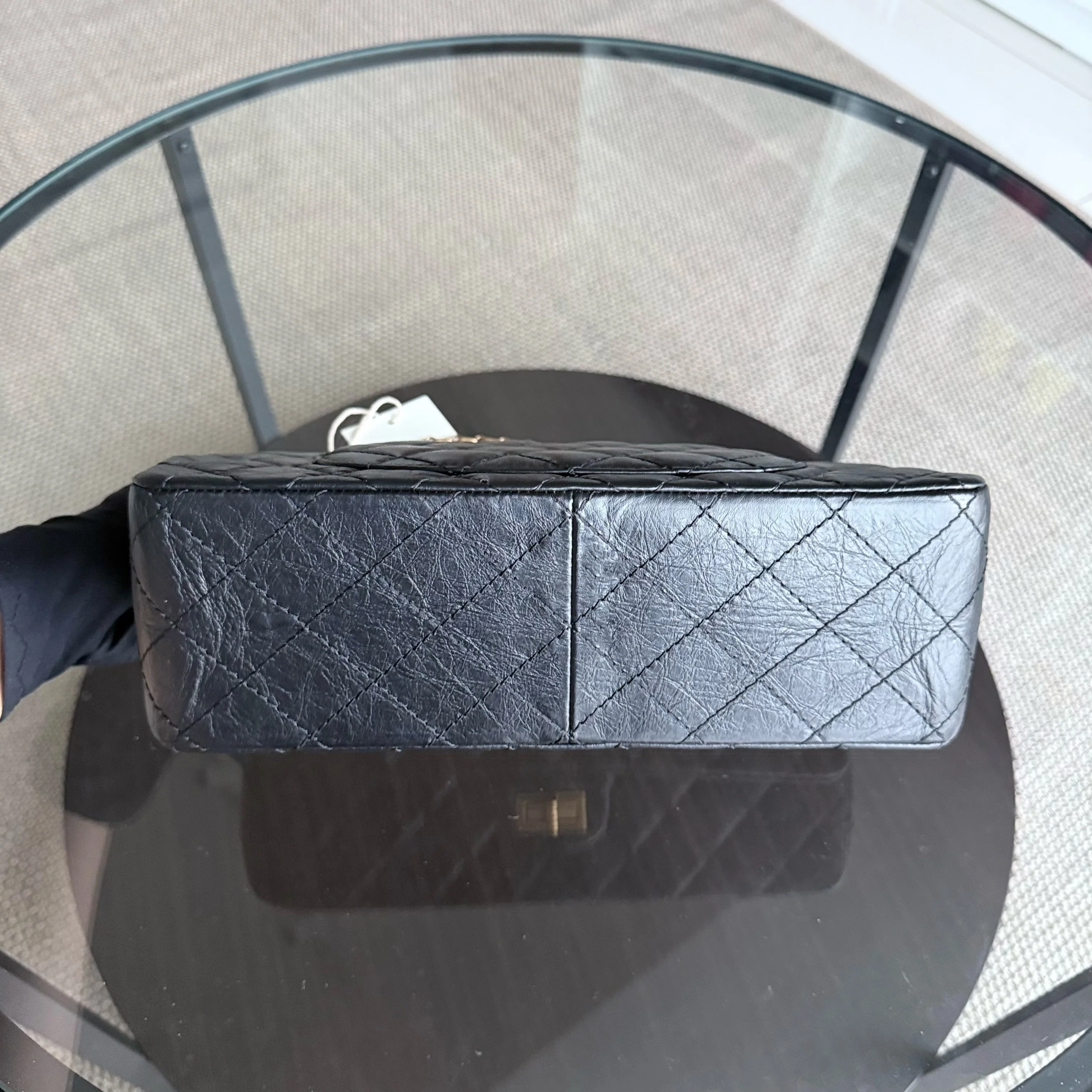 Chanel 2.55 Reissue 226 - 28CM Quilted Aged Calfskin Black Gold Hardware