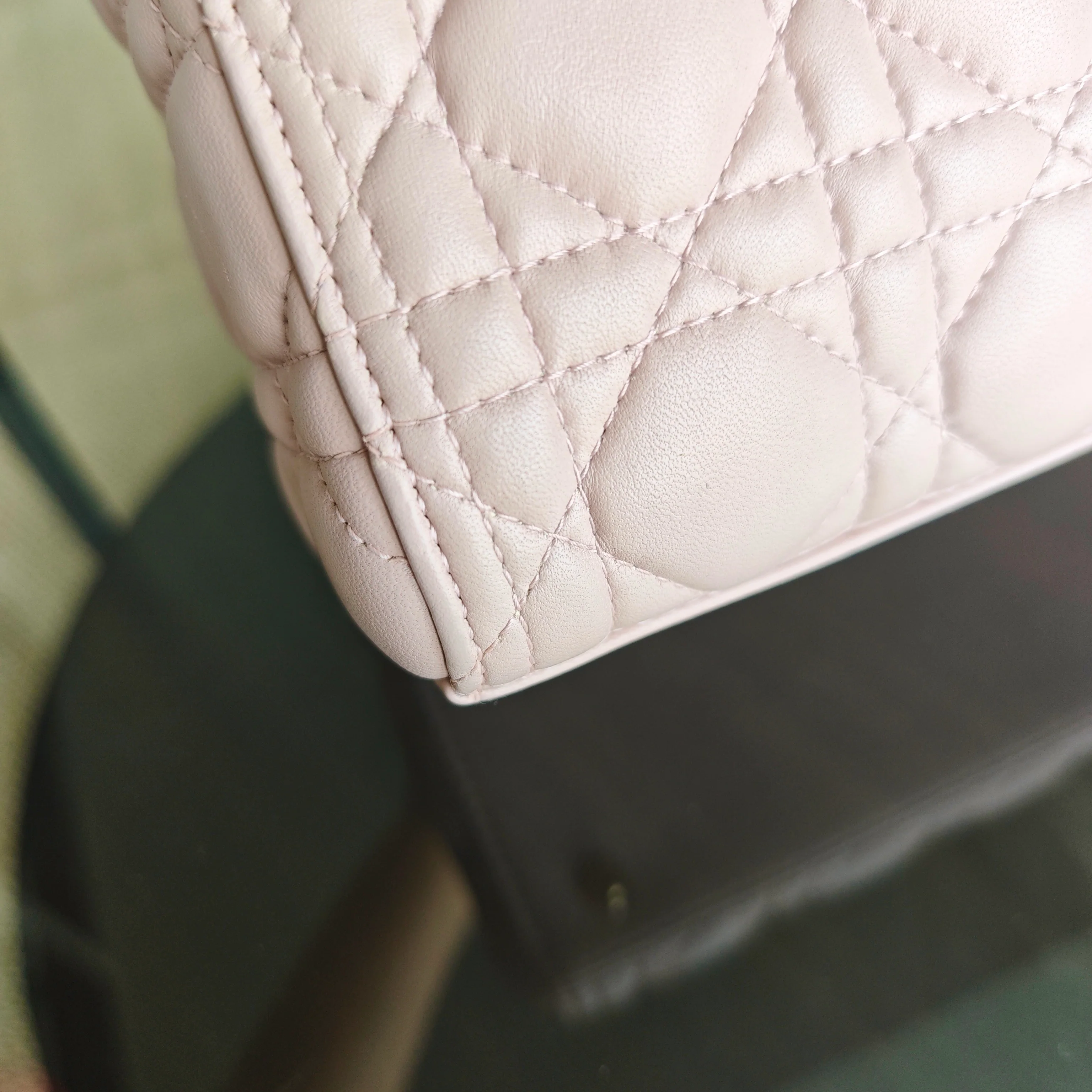 Dior Lady Medium Cannage Lambskin Light Pink Gold Hardware