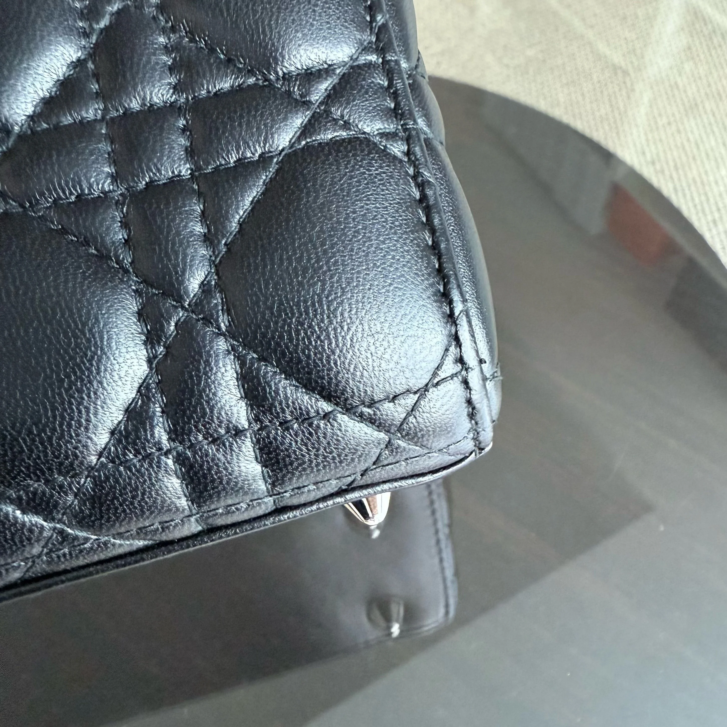 Dior Lady Small Flap - Cannage Lambskin Black Silver Hardware