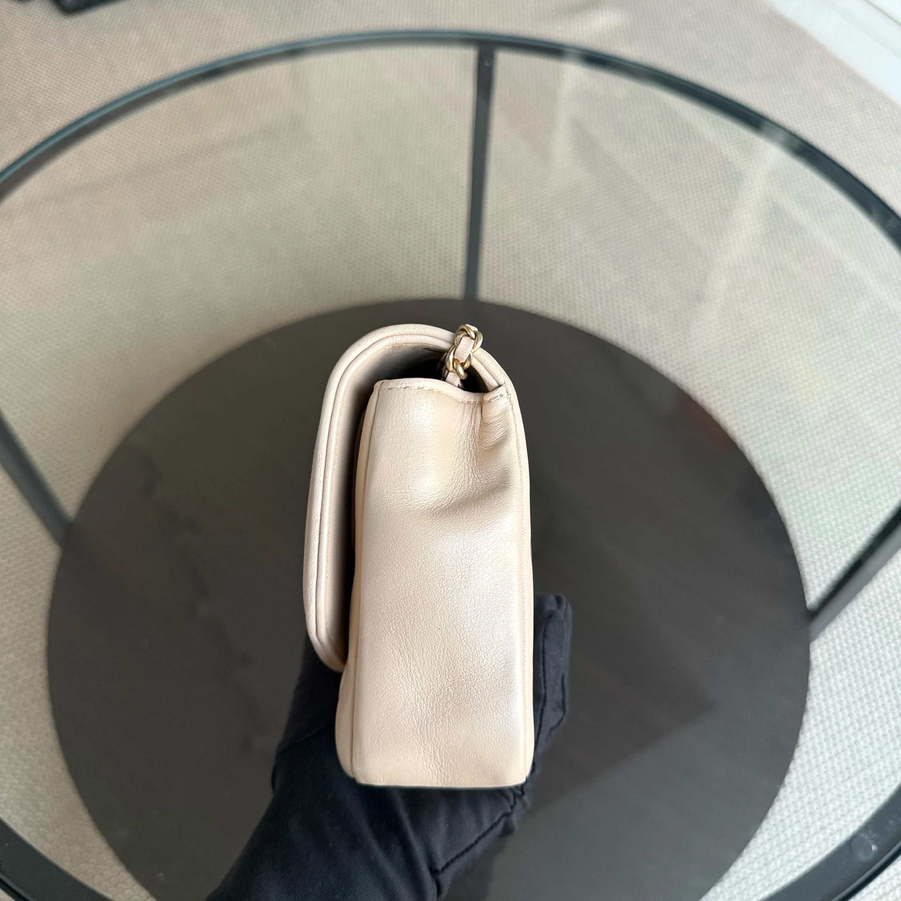 Chanel Diana Small - 22CM Quilted Lambskin Beige Gold Hardware Series 20