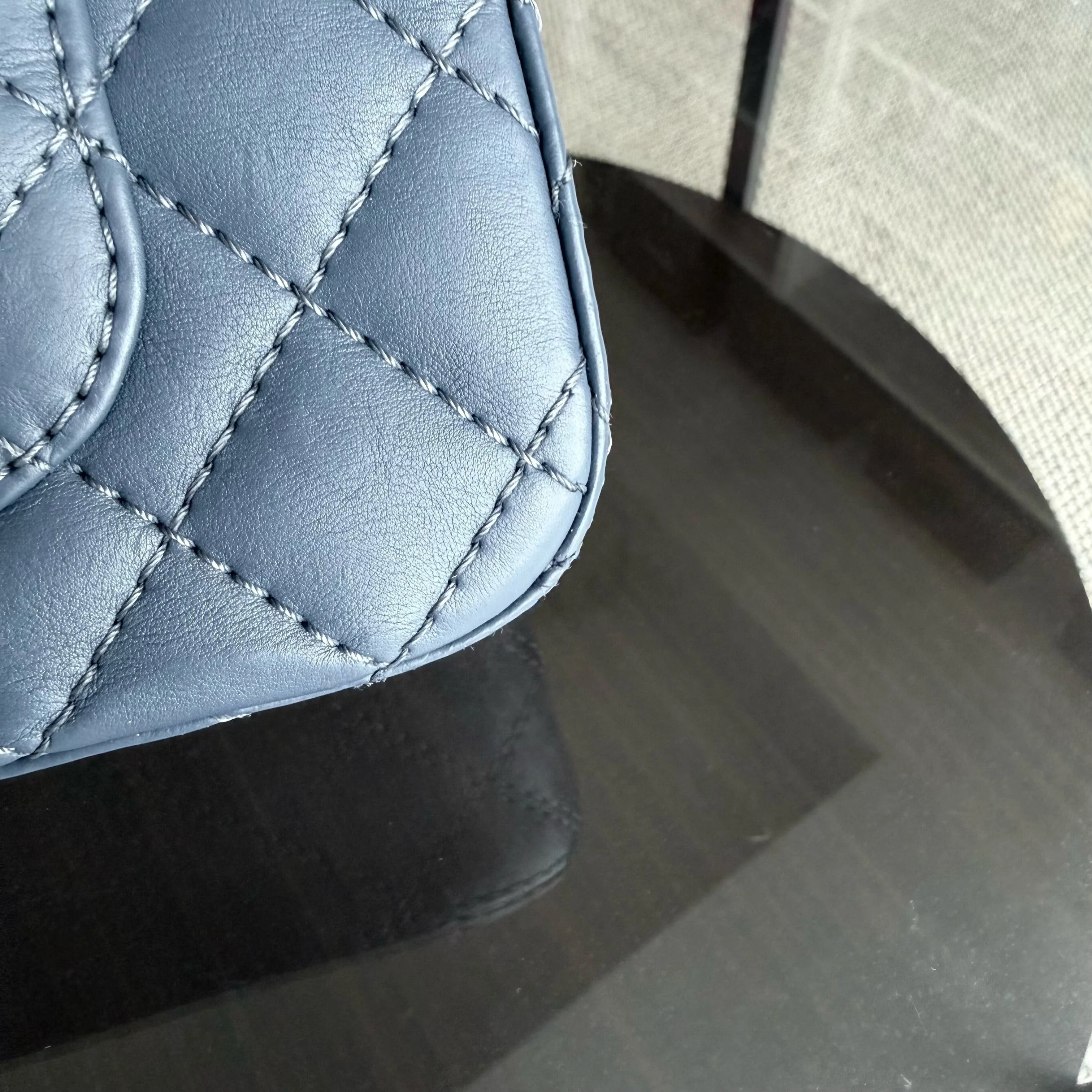 Chanel 2.55 Reissue Mini - 20CM Quilted Caviar Aged Grained Calfskin Blue Gold Hardware Series 23