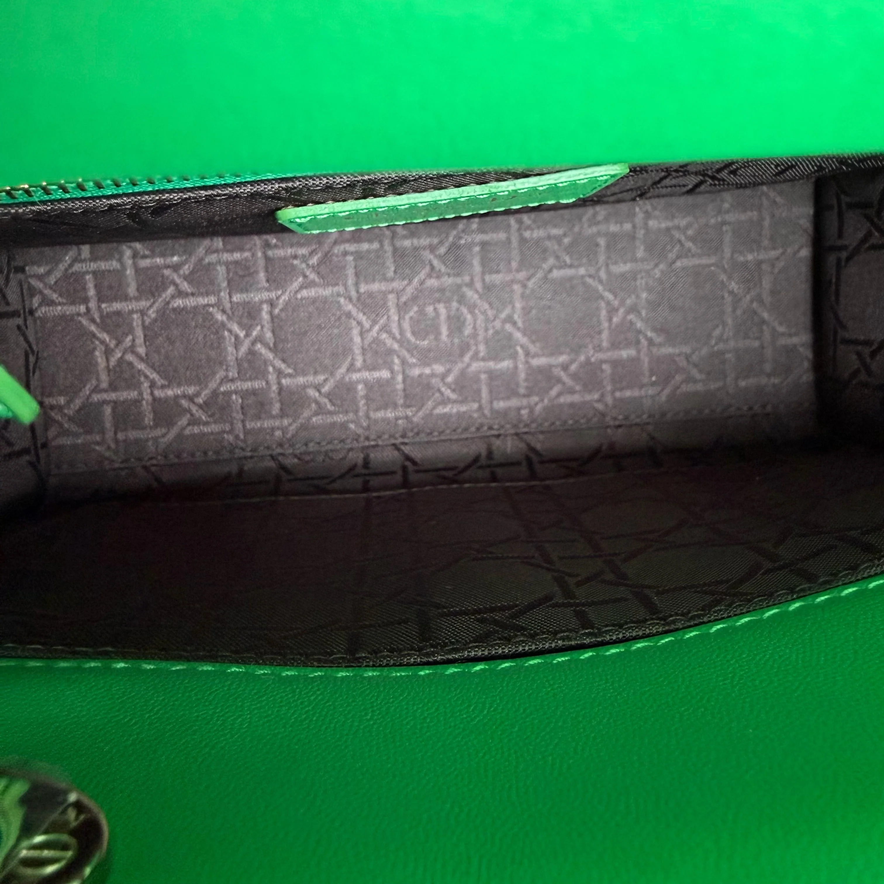 Dior Lady Small Flap - Cannage Lambskin Green Gold Hardware