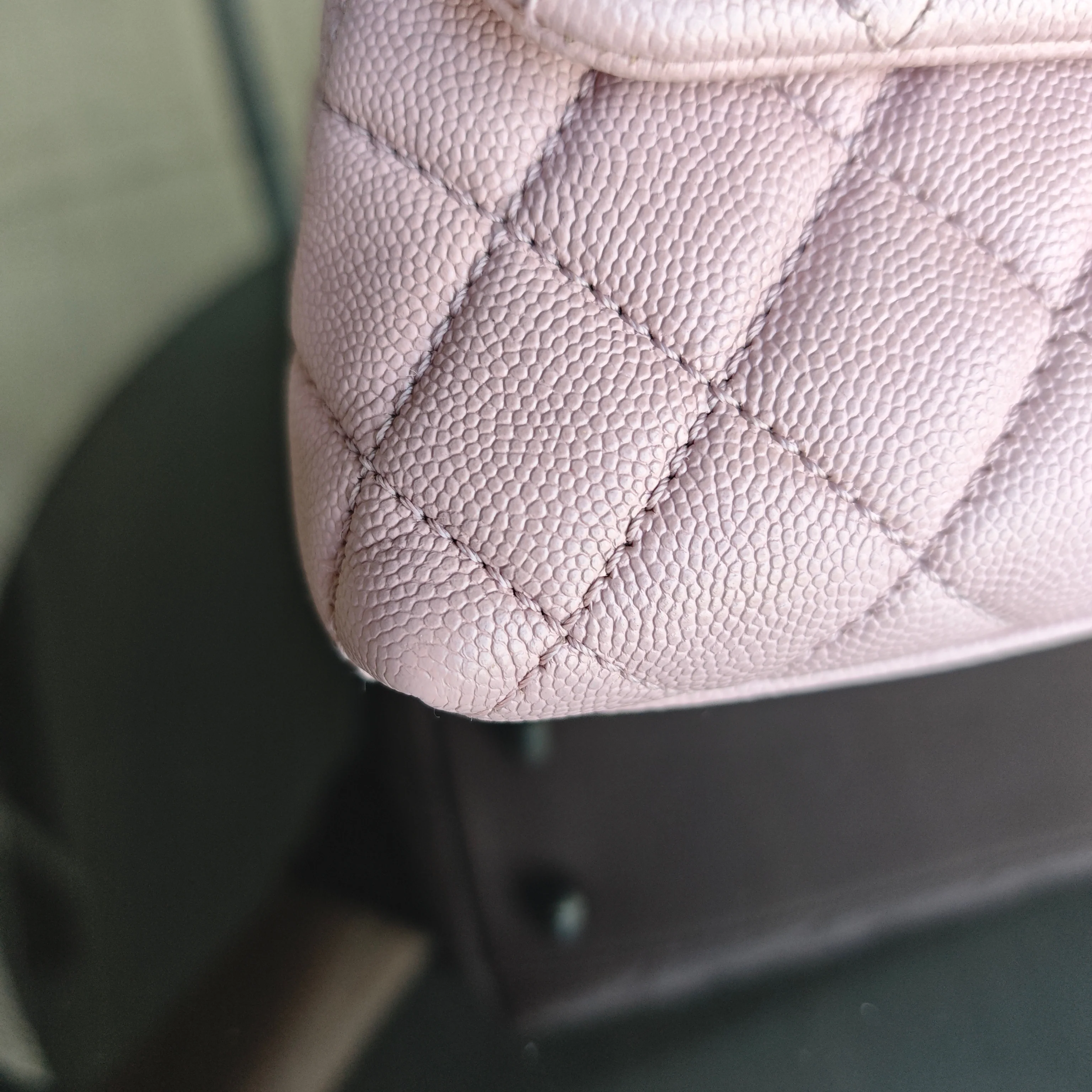 Chanel Coco Handle Small - Caviar Quilted Grained Calfskin Light Pink Silver Hardware Series 23