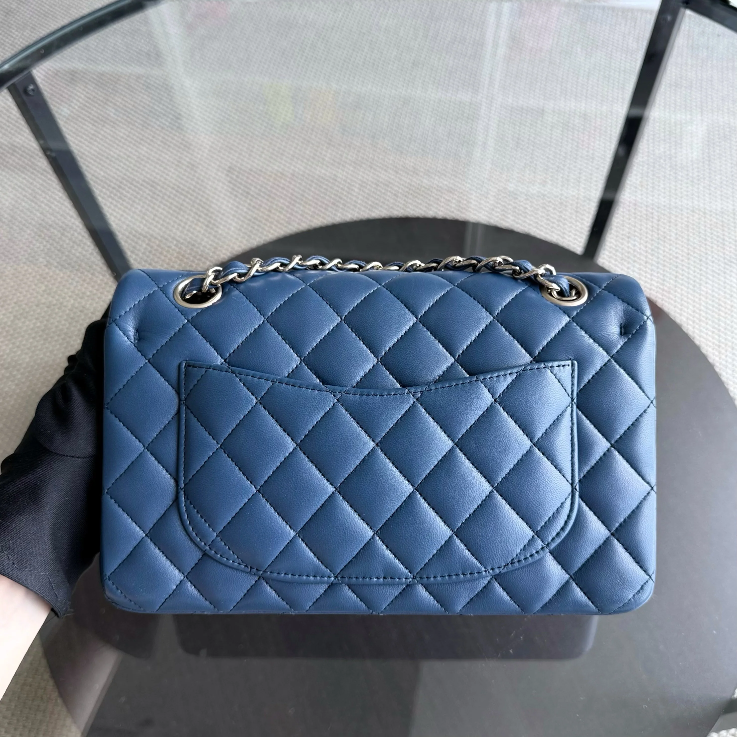 Chanel Classic Flap Small - Lambskin 23CM Dark Blue Gold Hardware Series 25