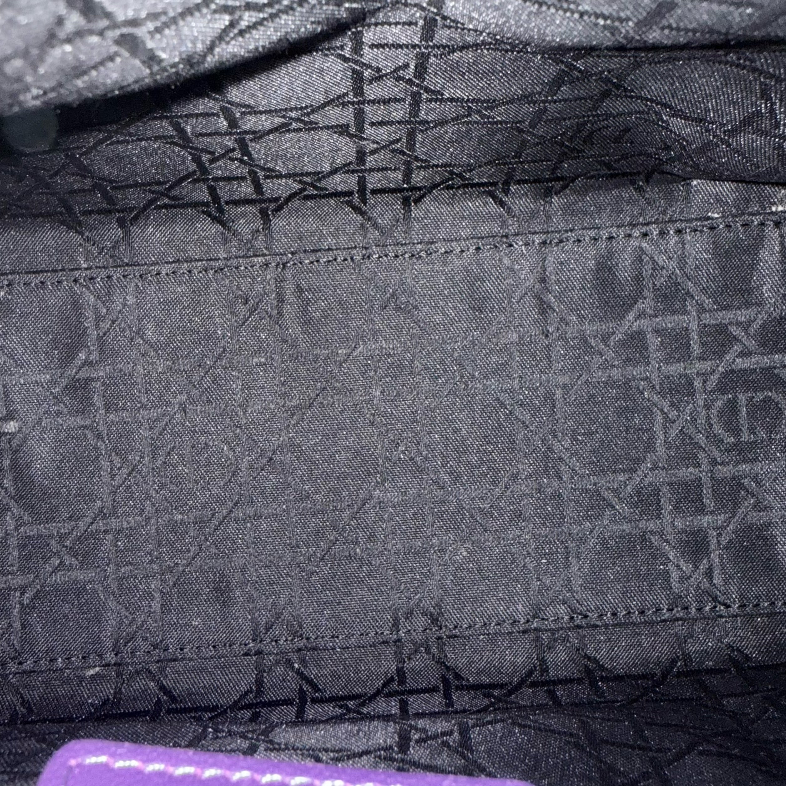 Dior Lady Medium - Cannage Lambskin Purple Silver Hardware