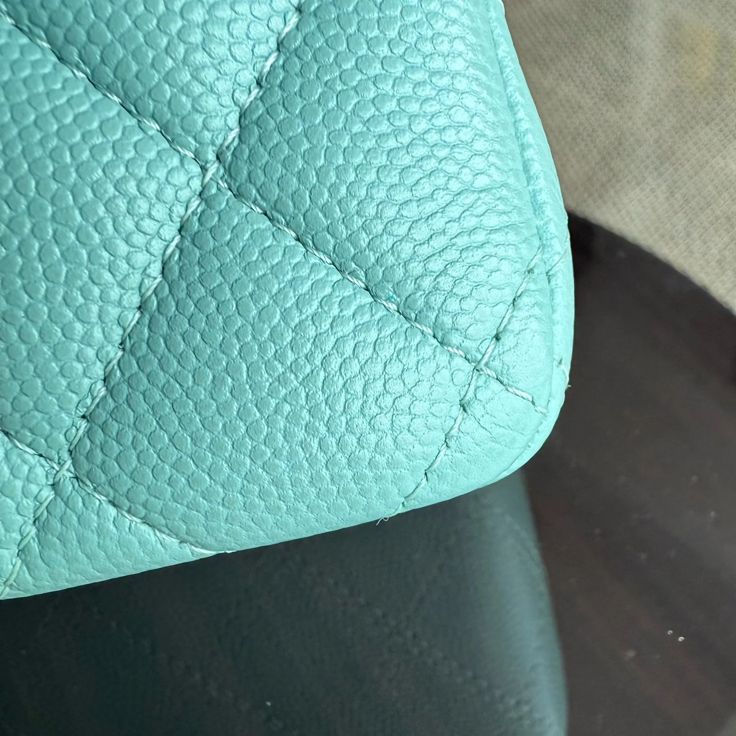 Chanel Classic Flap Small - Caviar 23CM Quilted Tiffany Blue Gold Hardware Series 29