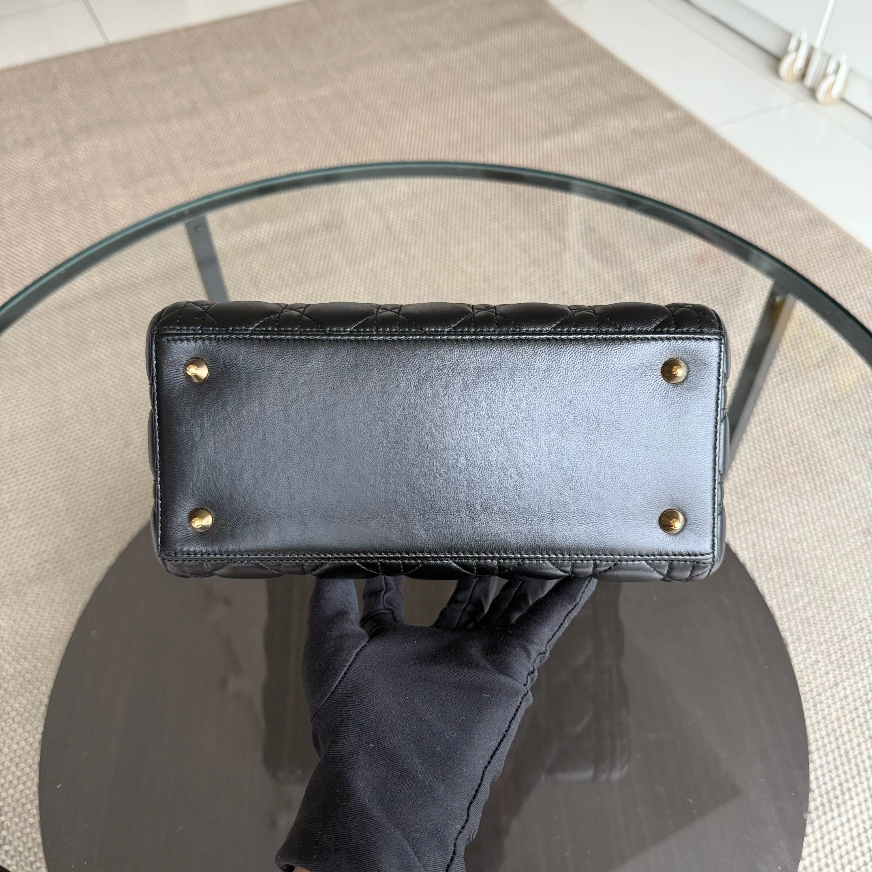 Dior Lady Medium - Canange Lambskin Black Gold Hardware