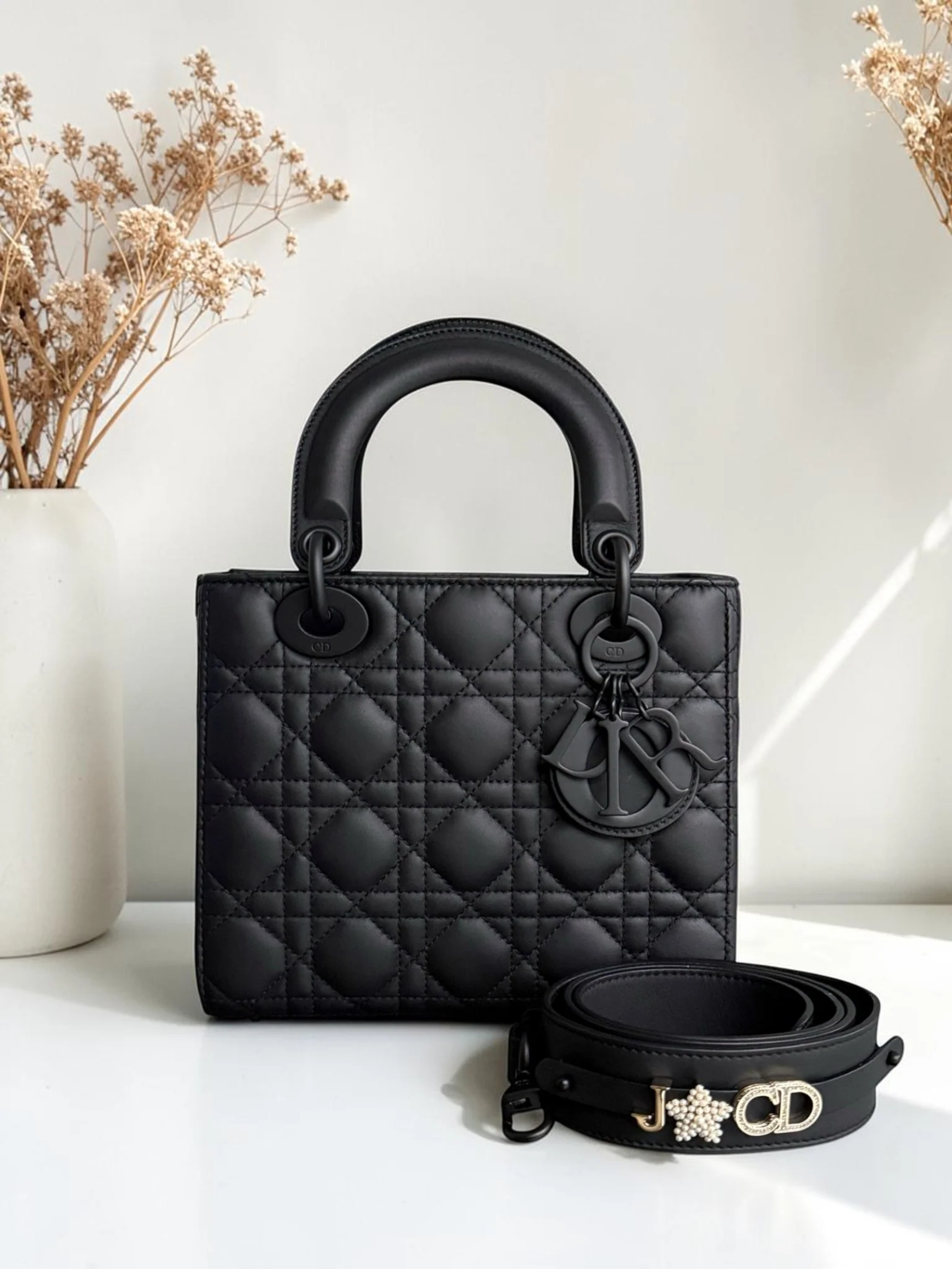 Dior Lady Small MyABC Flap - Cannage Calfskin So Black Hardware