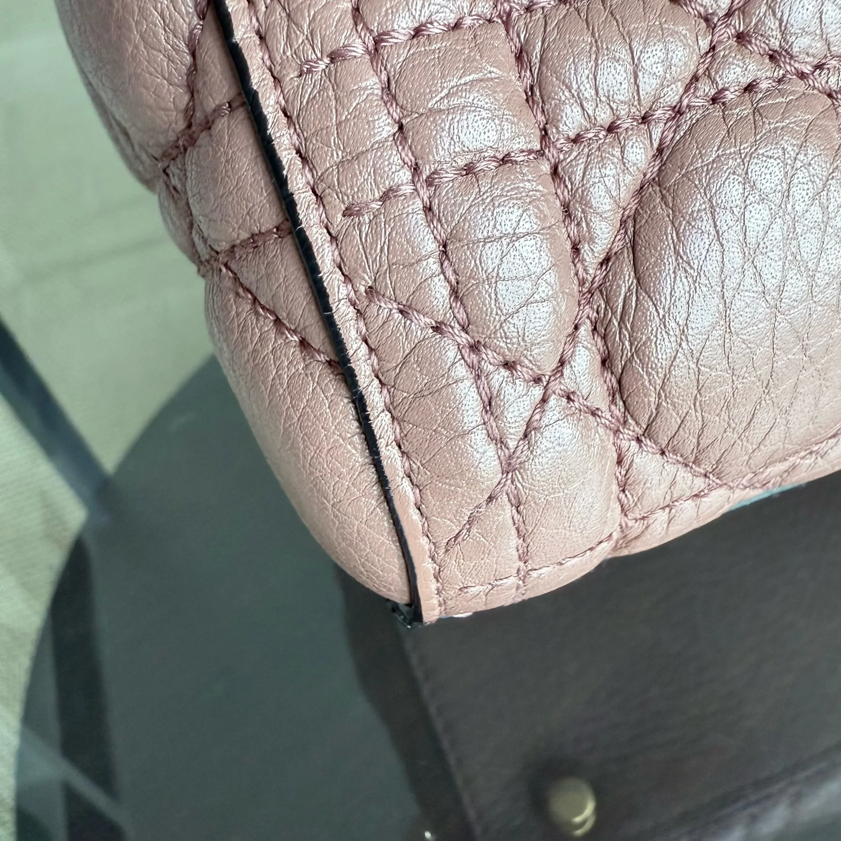 DIor Lady Large - Cannage Grained Calfskin Blush Gold Hardware NO STRAP