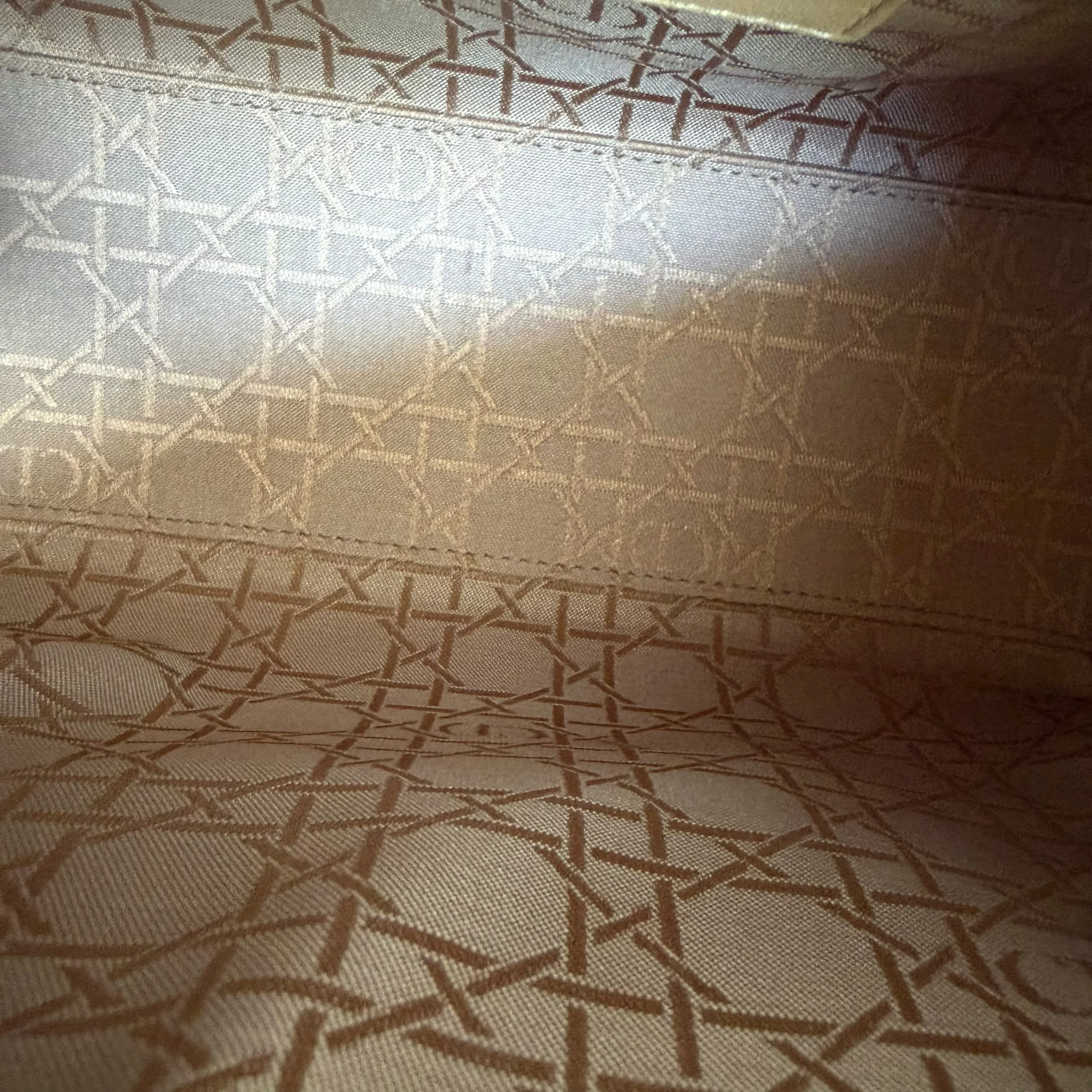 Dior Lady Medium - Cannage Lambskin Beige Brown Gold Hardware Strap