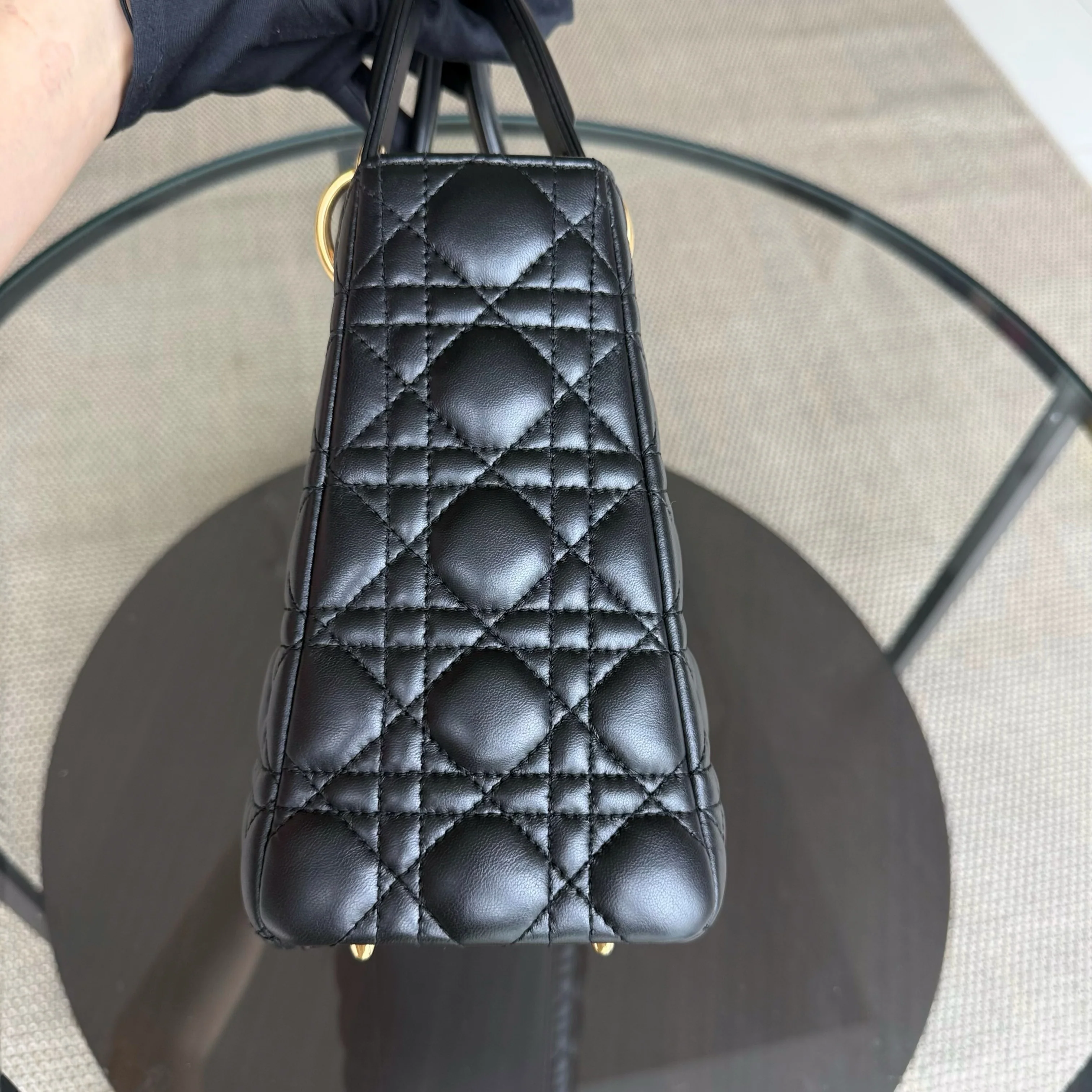 Dior Lady Medium - Canange Lambskin Black Gold Hardware