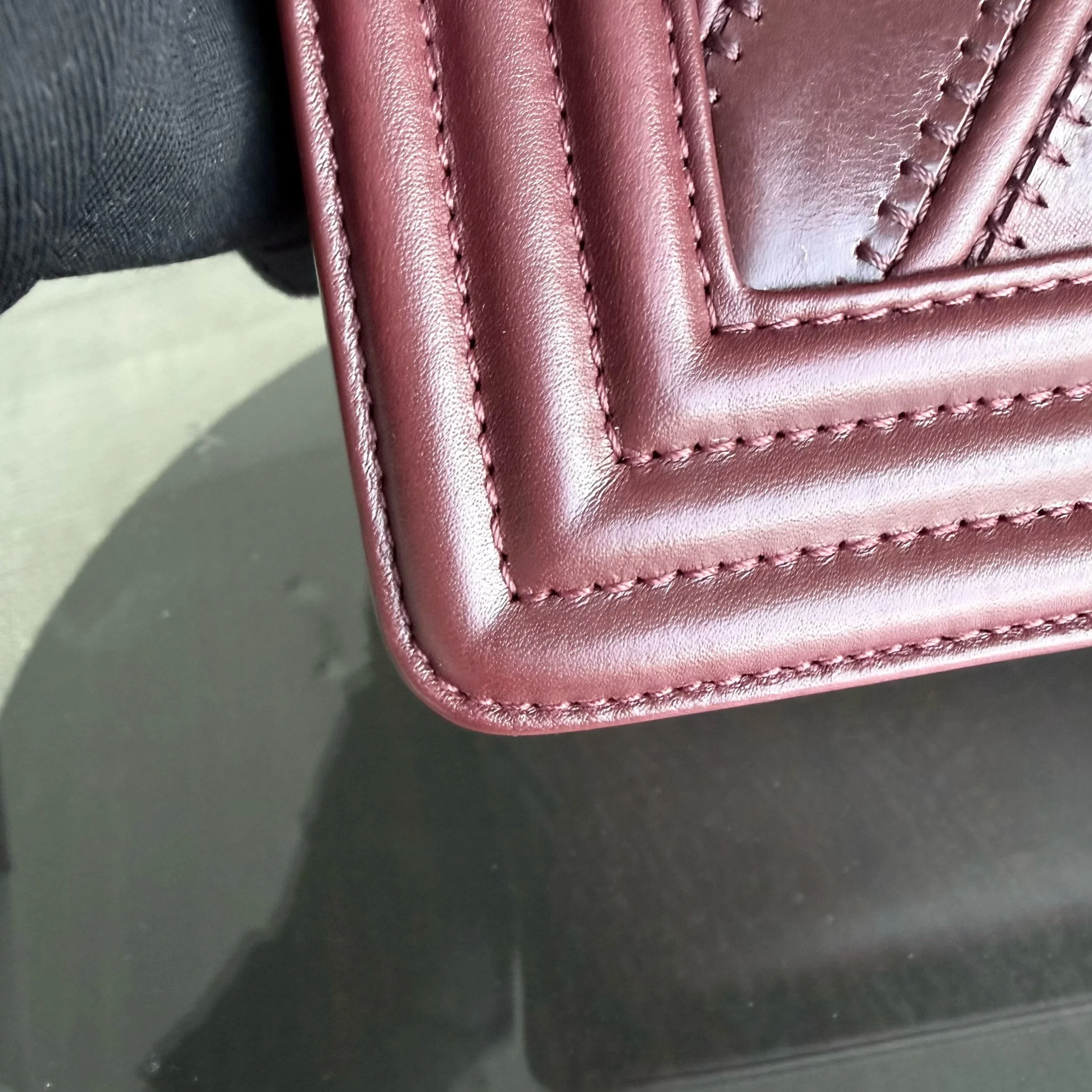 Boy Small 20CM Chevron Tri-skin Calfskin Burgundy GHW No 22