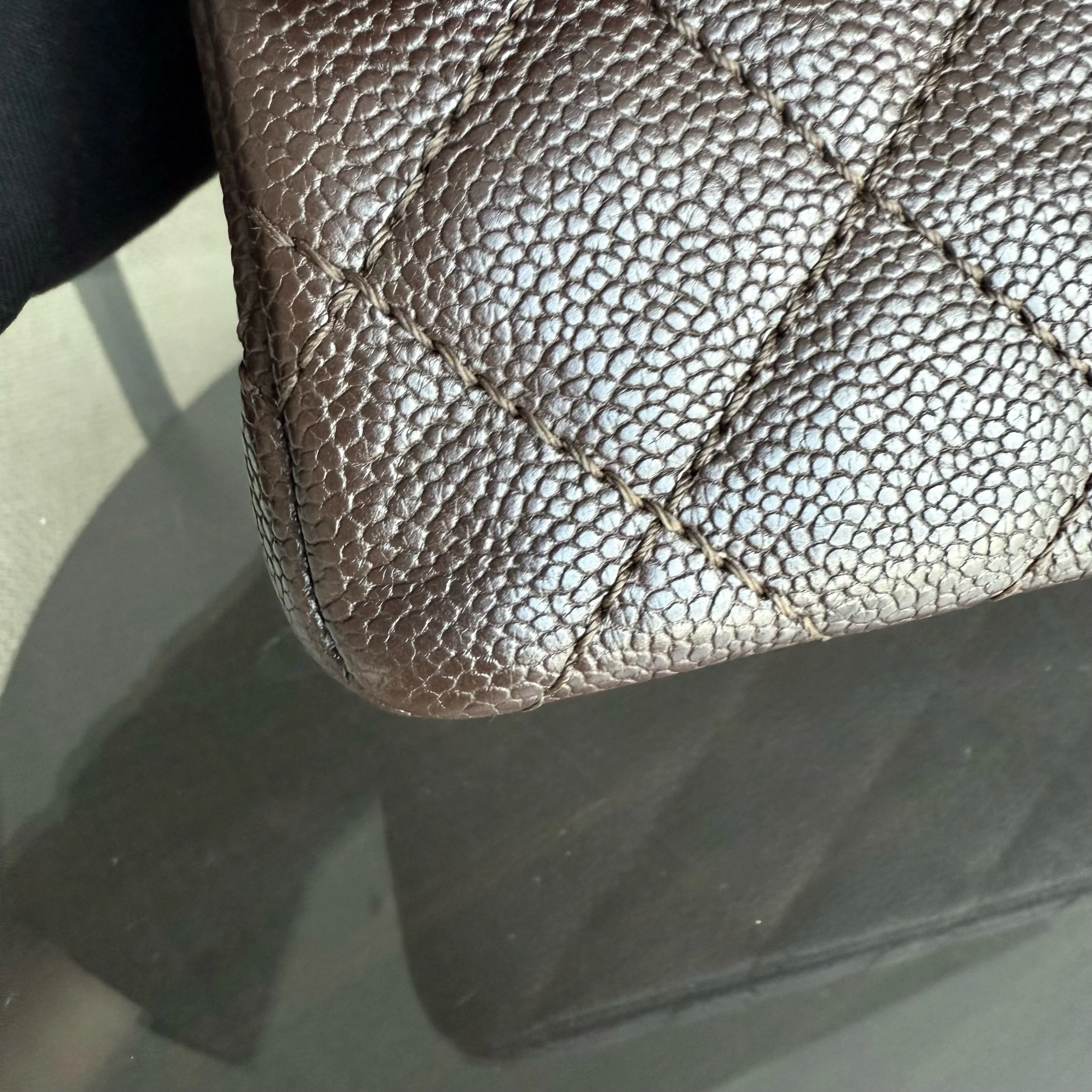 Chanel 2.55 Reissue 226 - 28CM Quilted Caviar Dark Brown Silver Hardware Series 14