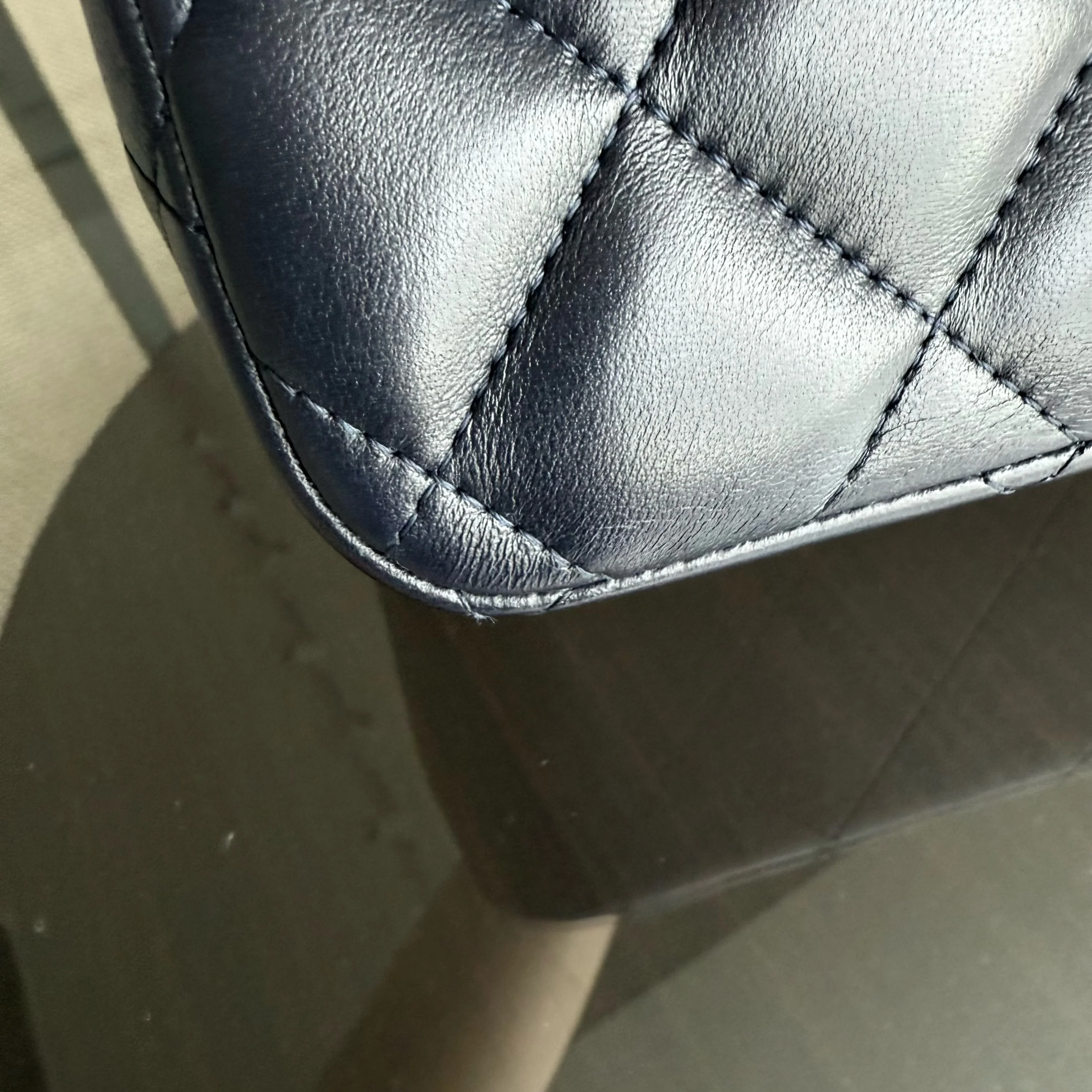 Chanel Classic Flap Jumbo - Double Flap 30CM Quilted Lambskin Dark Blue Gold Hardware Series 20